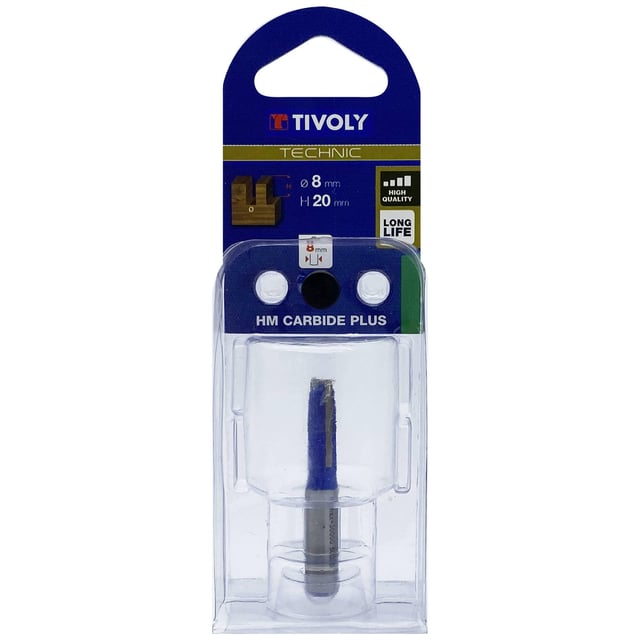 Fraise à Affleurer - Diamètre 16 Mm - Hauteur 16 Mm - Queue De 8 Mm