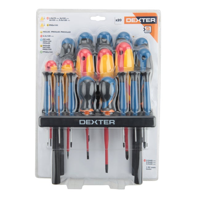 Lot de 20 tournevis sl ou pz ou ph ou tamper torx DEXTER