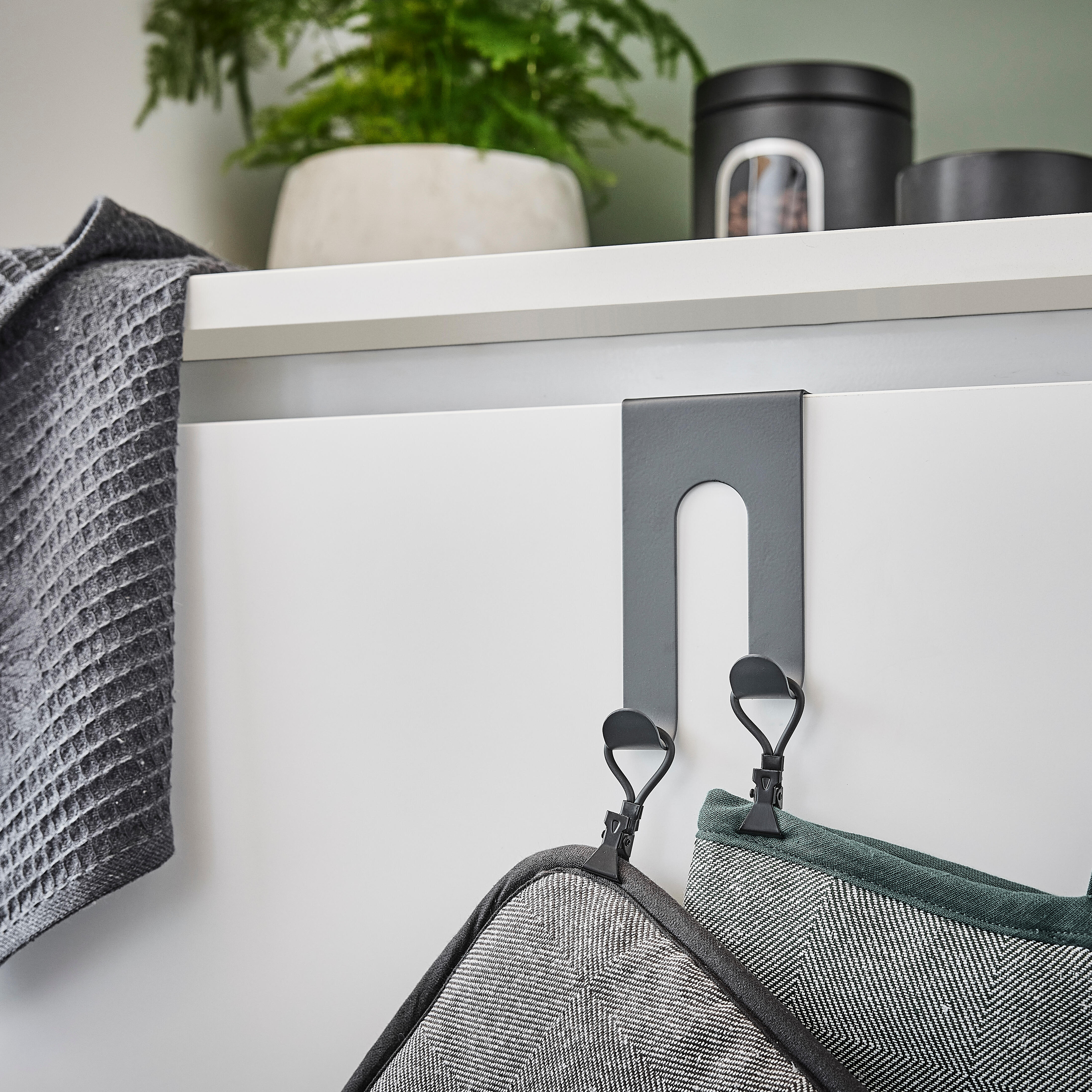 Ganchos para panos de cozinha preto Delinia Casual - 3