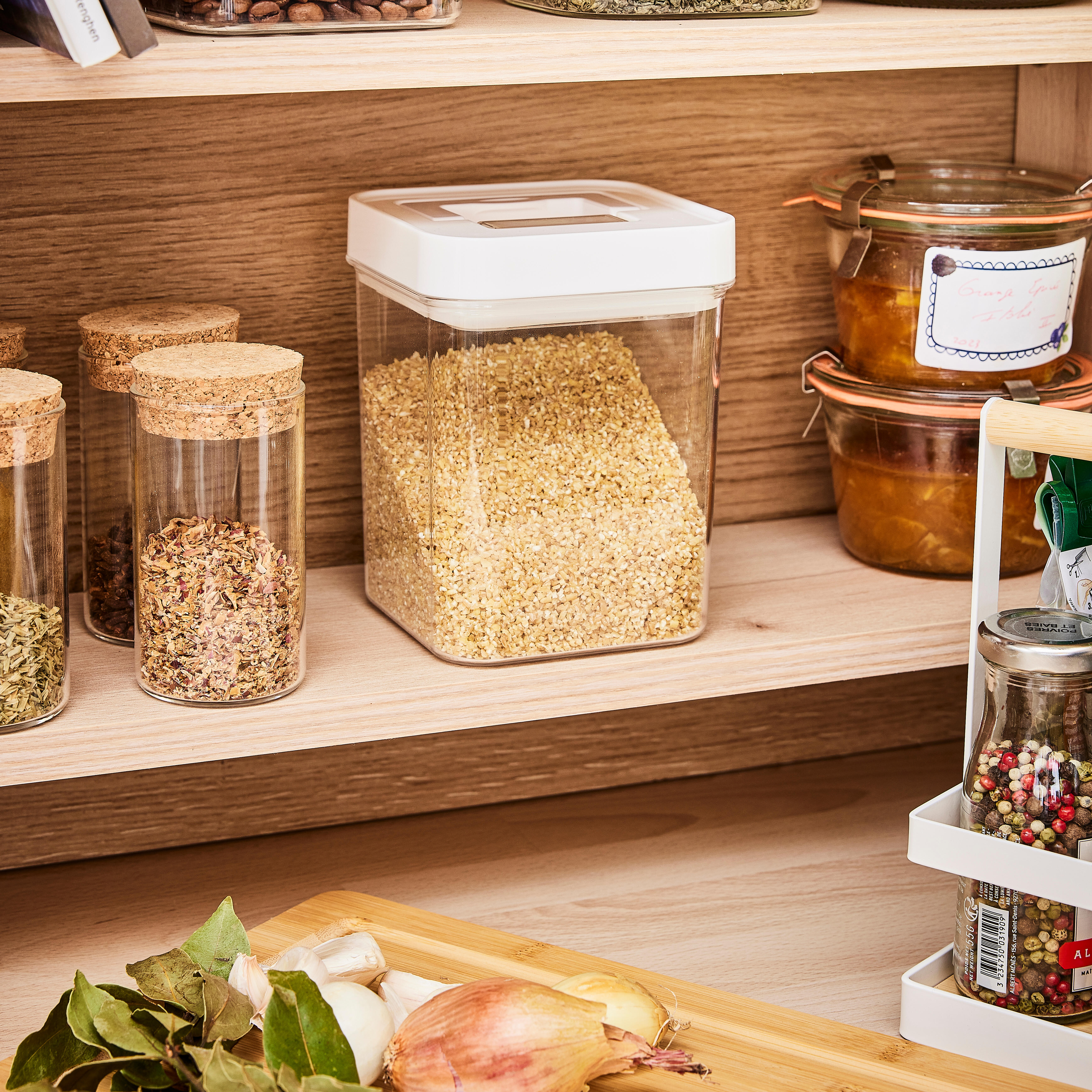 Frasco para alimentos plástico transparente 11,3 x 11,3 x 21,8 cm Delinia Scandi - 4