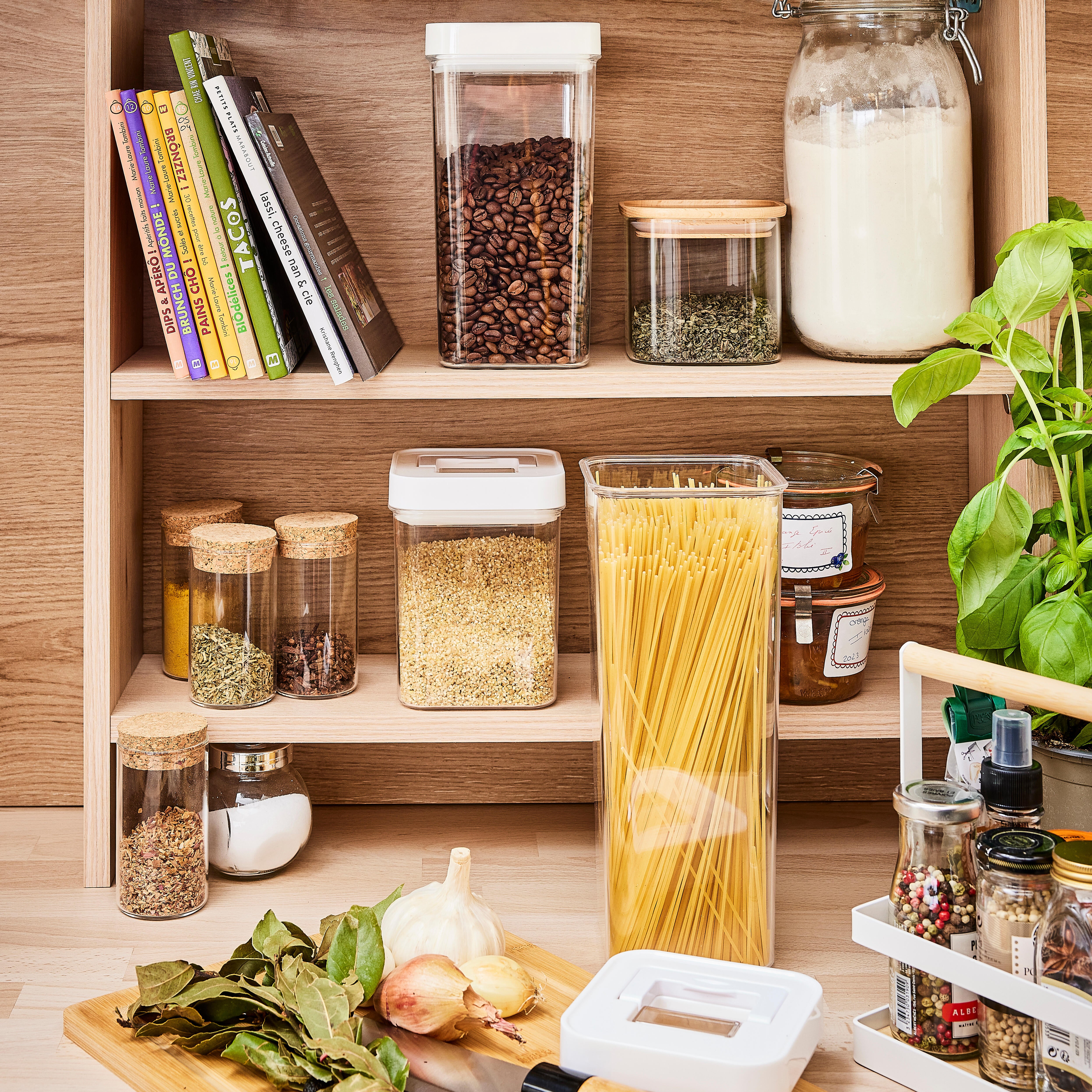 Frasco para alimentos plástico transparente 11,3 x 11,3 x 21,8 cm Delinia Scandi - 9