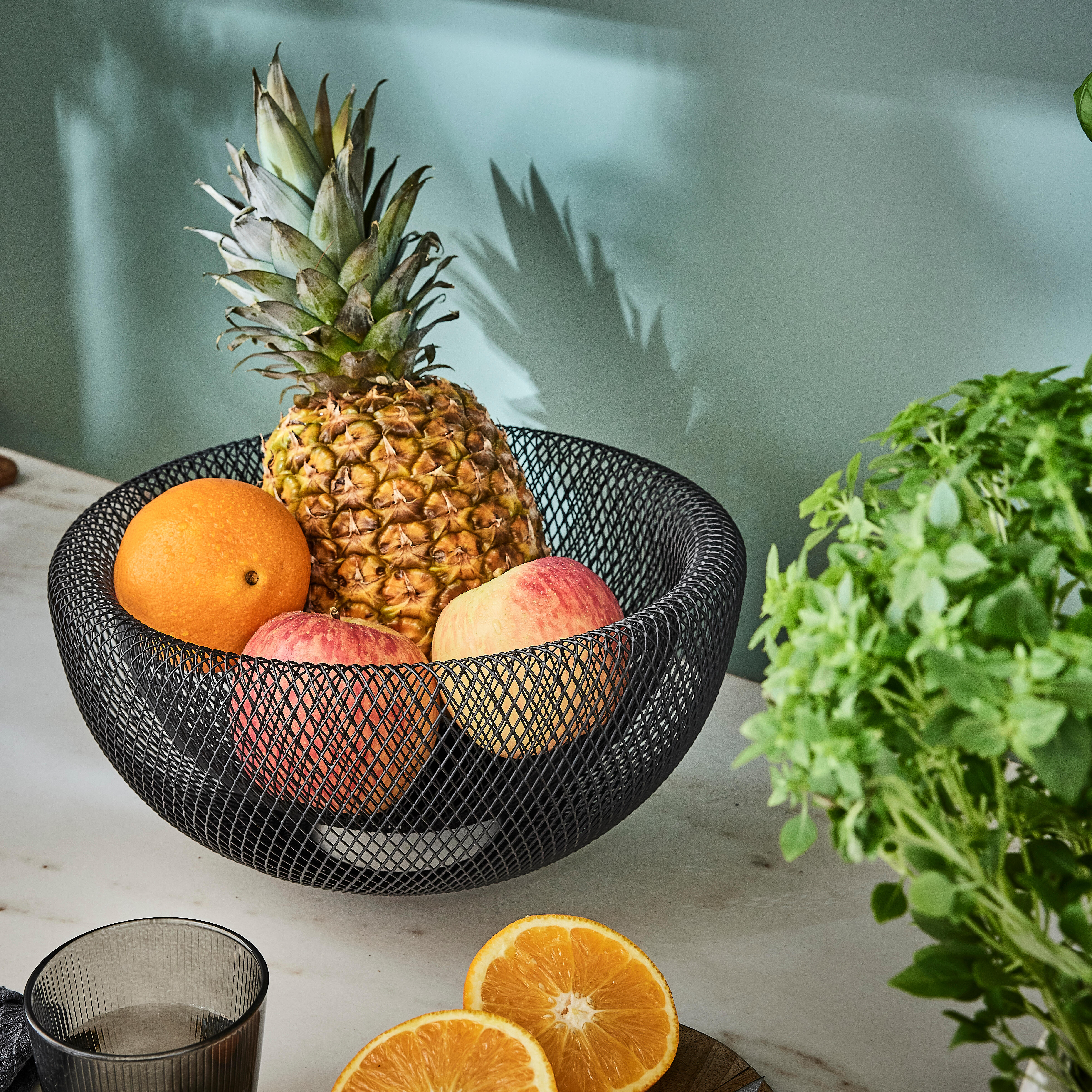 Fruteira de arame preto L 29,5 X 29,5 X 14,7 cm Delinia Casual - 2