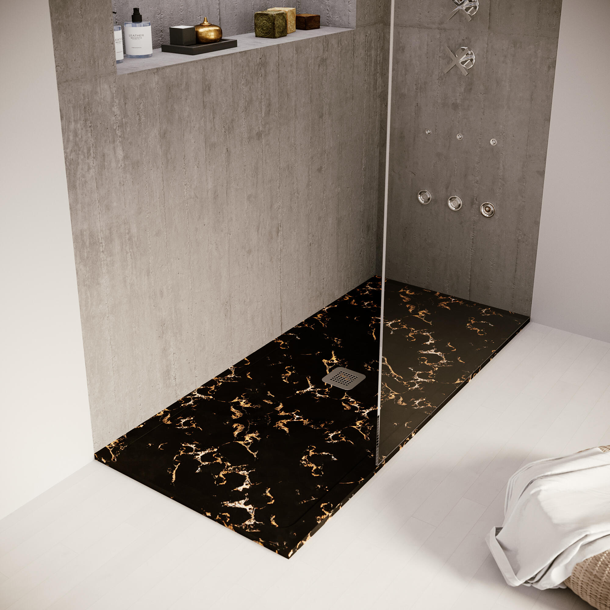 Plateau de douche 150x80cm résine blanc avec couvercle de bonde | Muse | Leroy Merlin
