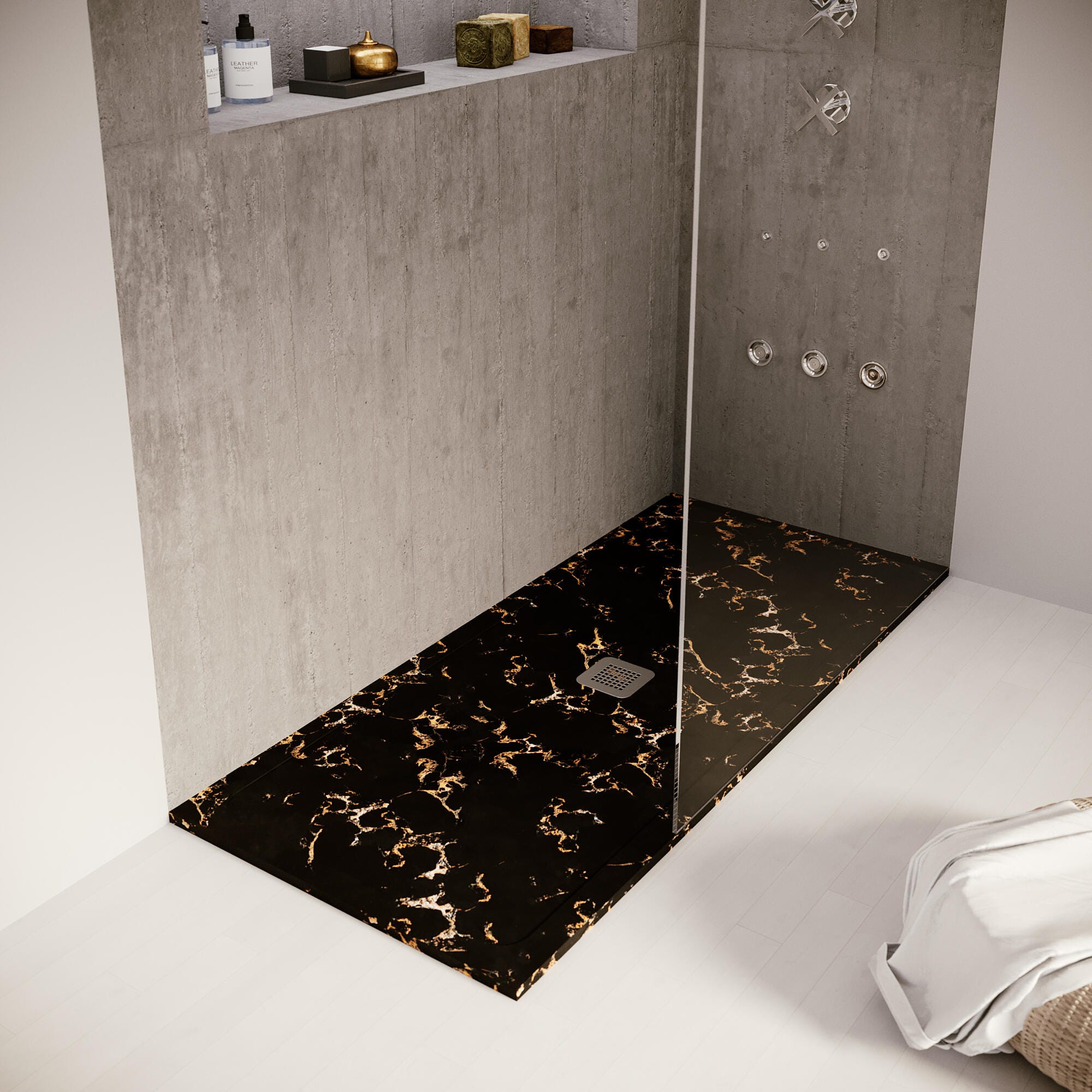 Plateau de douche 150x80cm résine blanc avec couvercle de bonde | Muse | Leroy Merlin Plateau de douche 150x80cm résine blanc avec couvercle de bonde | Muse | Leroy Merlin