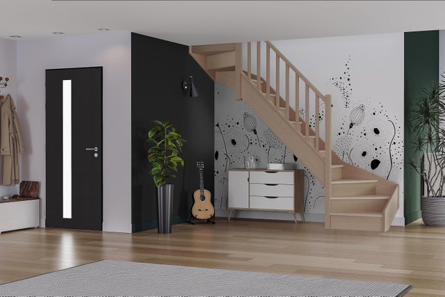 Escalier 1/4tournant bas et haut hêtre Soft Classic ACM 14 marches, rampe gauche