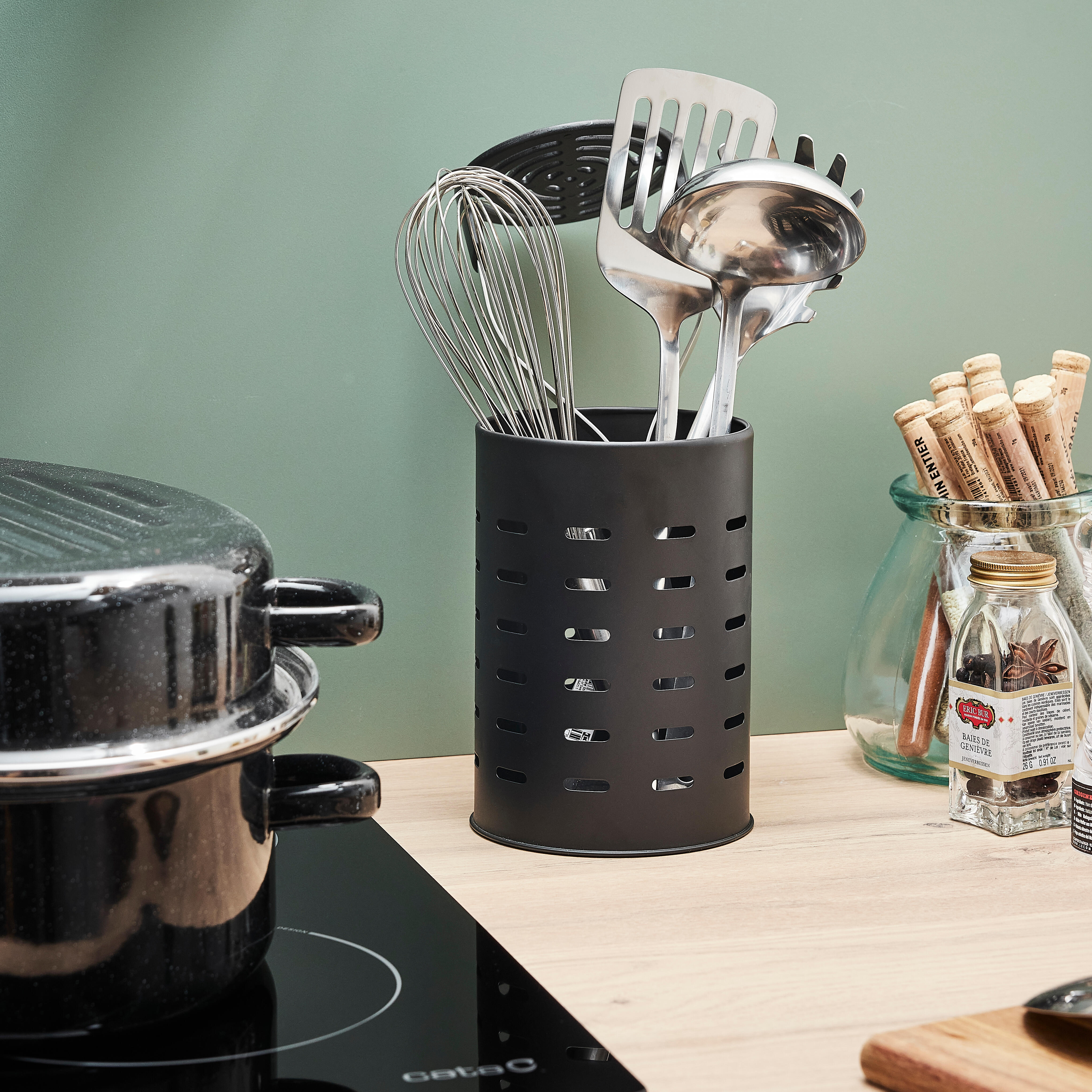 Suporte de utensílios aço preto 12.8 x 12.8 x 18 cm Delinia Casual - 3