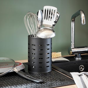 Ibili Porte Ustensiles De Cuisine INOX | 12,5x10,2x10,2 Cm | Design Élégant Et Robuste