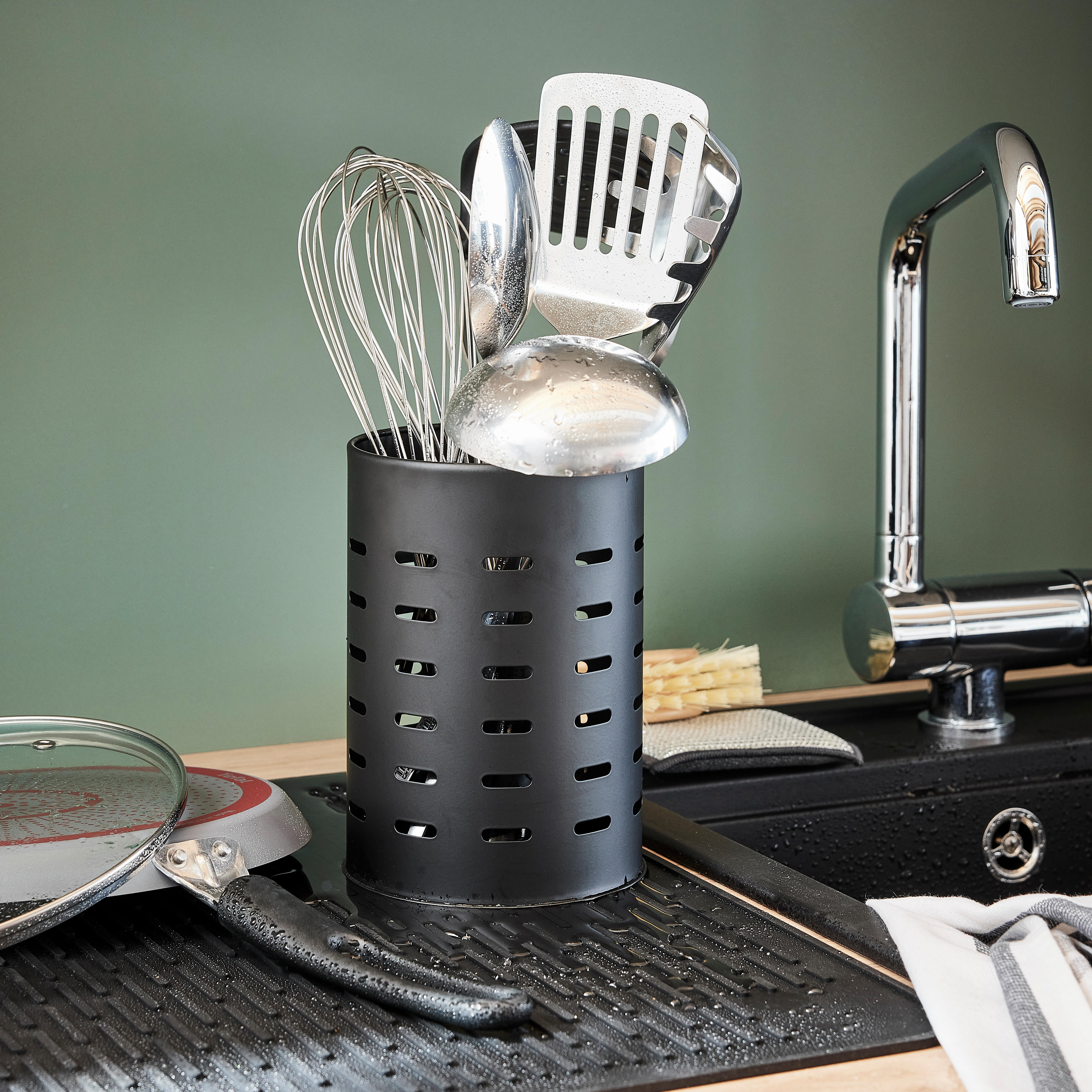 Suporte de utensílios aço preto 12.8 x 12.8 x 18 cm Delinia Casual - 8