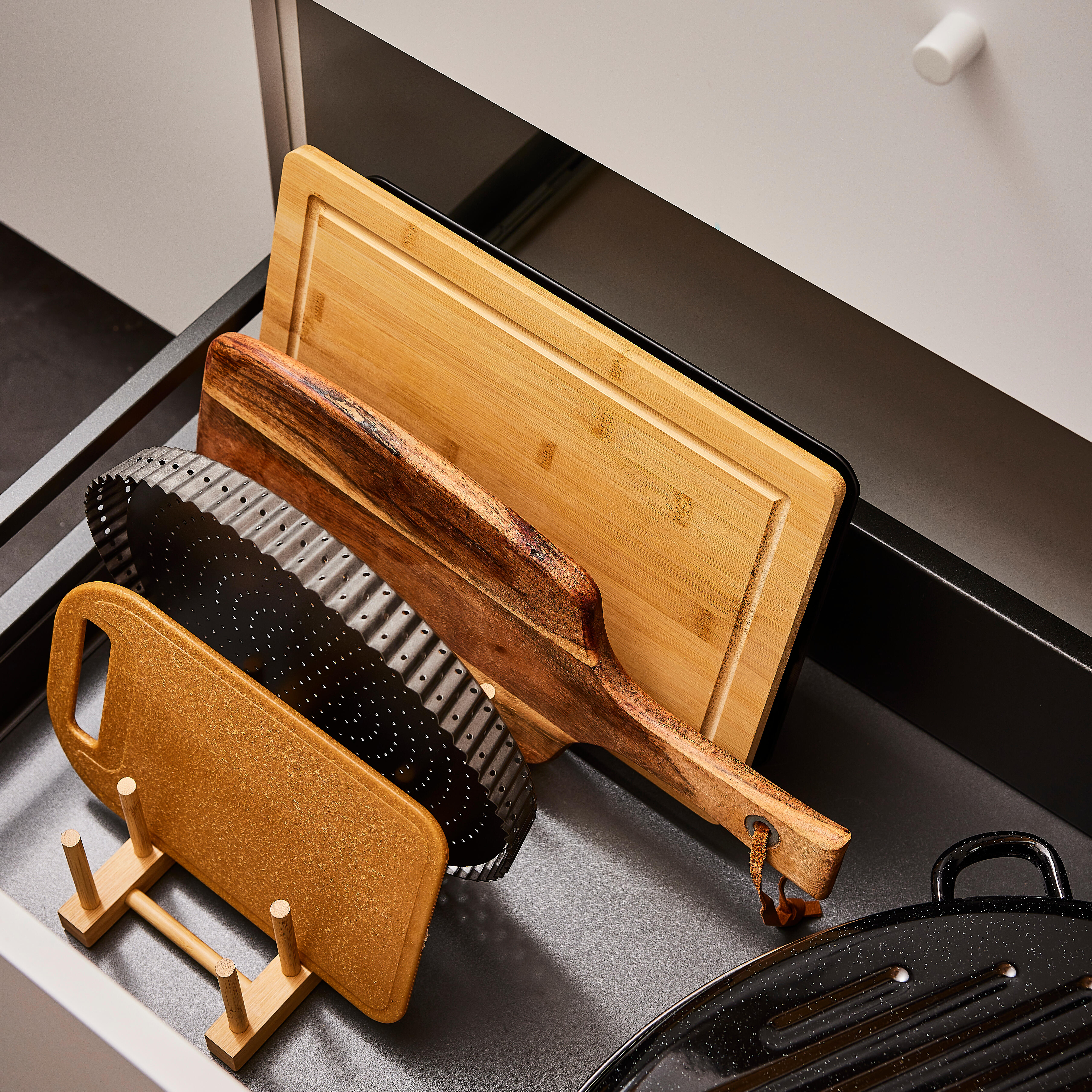 Soporte bambú para tablas, platos y manteles DELINIA 34x9,2 x12,5cm - 3