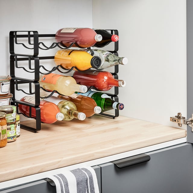 Portabottiglie da 8 bottiglie in acciaio nero DELINIA L 41 x H 19.8 x Sp 20 cm