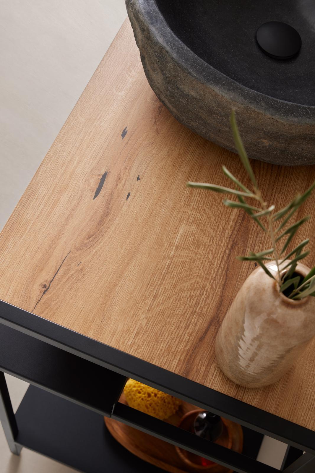 Móvel de casa de banho com tampo 84cm mel Lisboa - 3