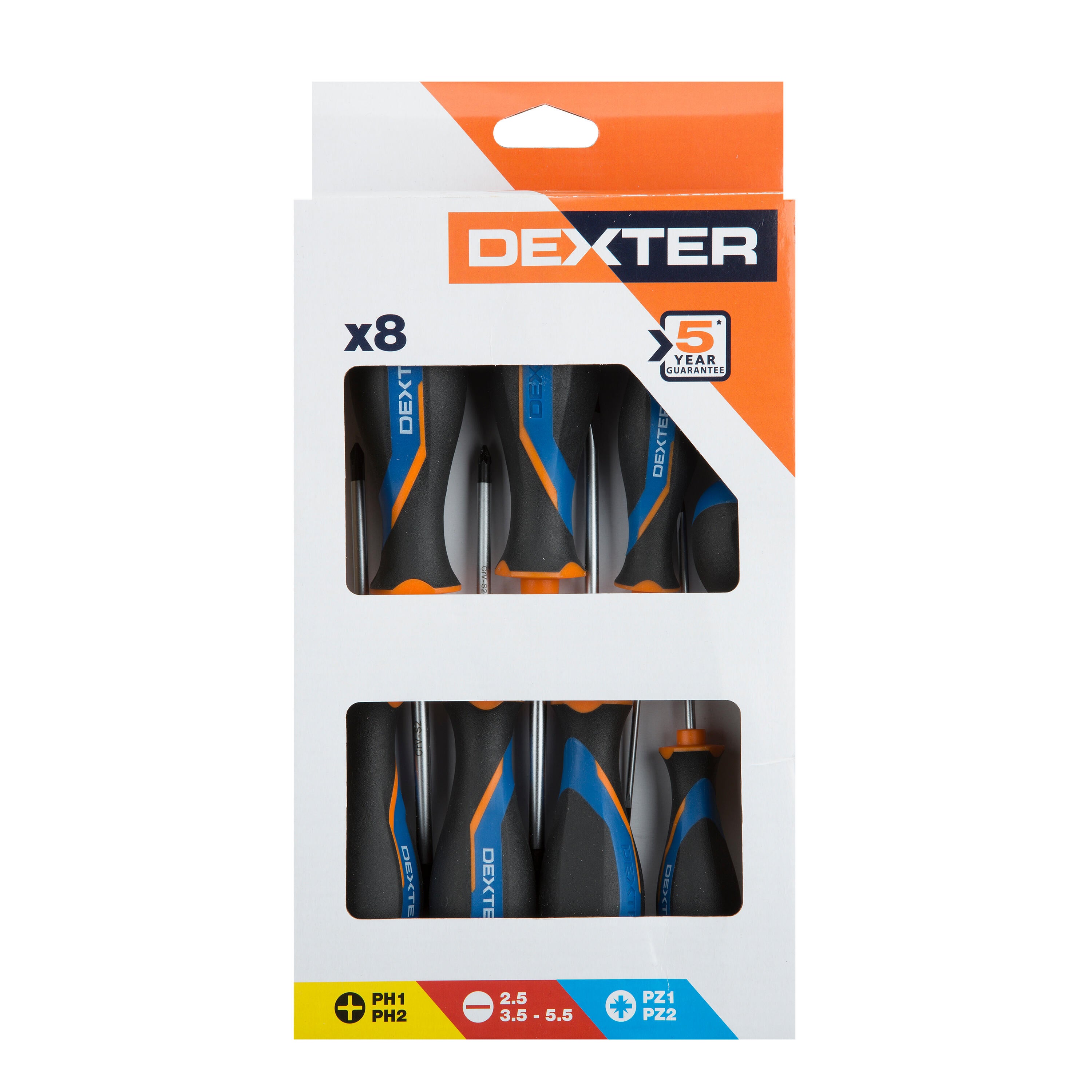 Set di 8 cacciaviti DEXTER PH, PZ - 24