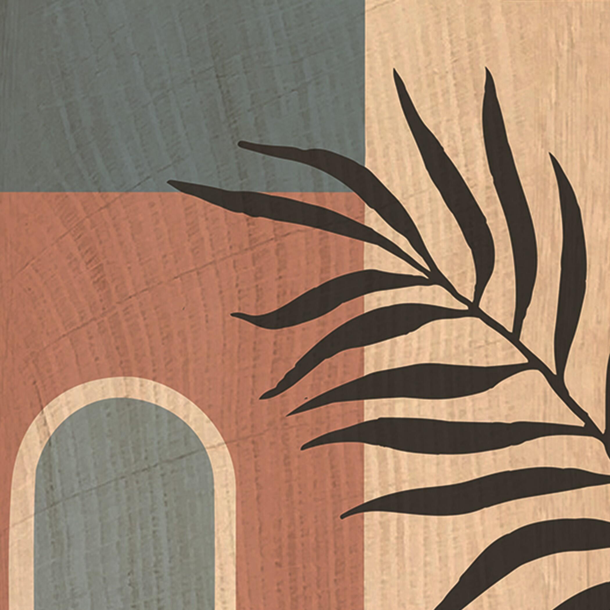 Objeto decorativo sin marco Abstracto rectangular de 30 x 42 cm. MDF Architectures Stairs marrón - 4