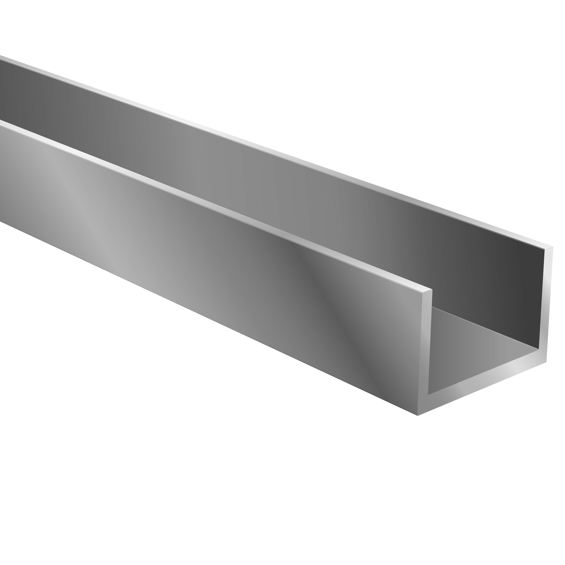 Perfil u hueco 10x2000 mm cromo brillo