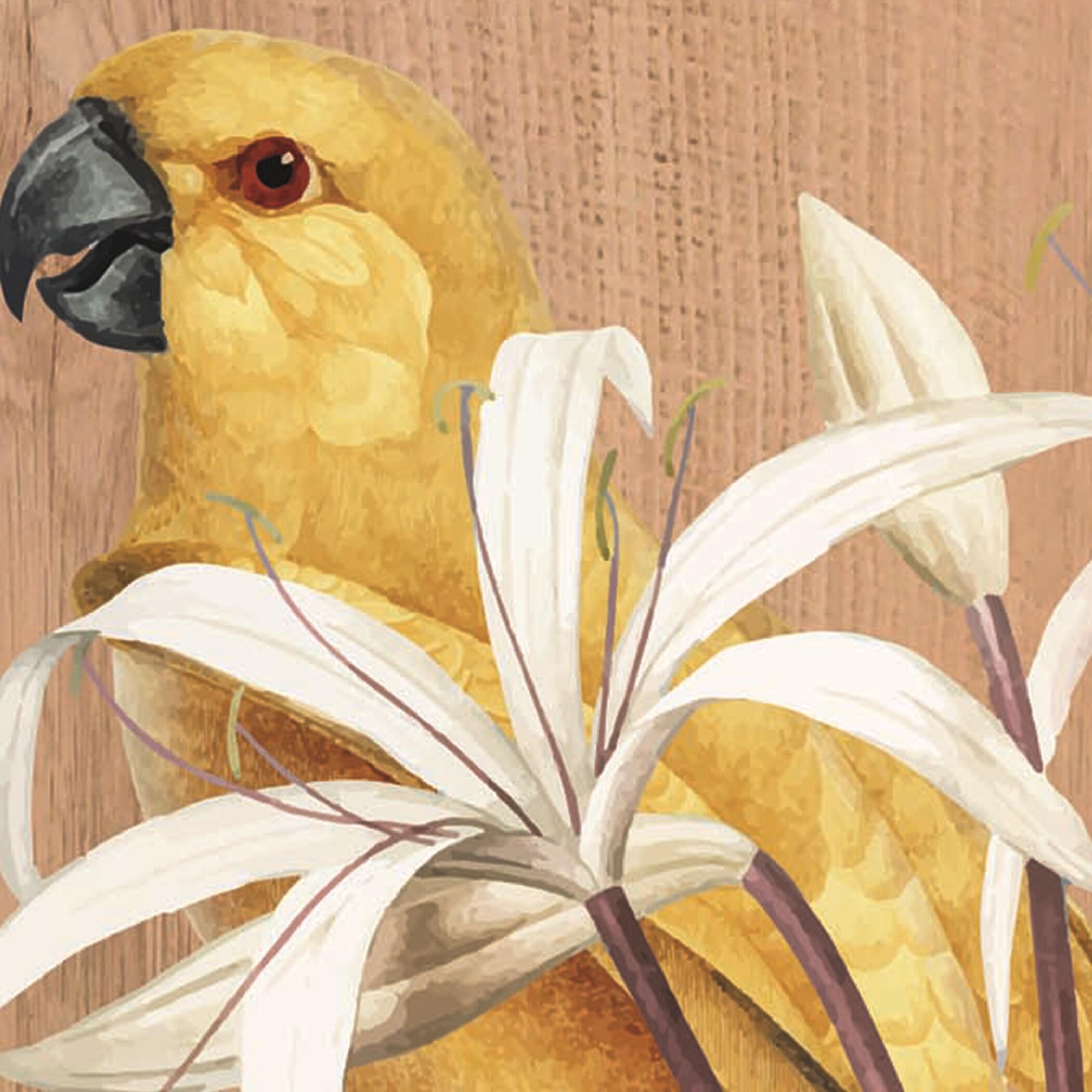 Objeto decorativo sin marco Animales rectangular de 30 x 42 cm. MDF Parrots 2 marrón - 4