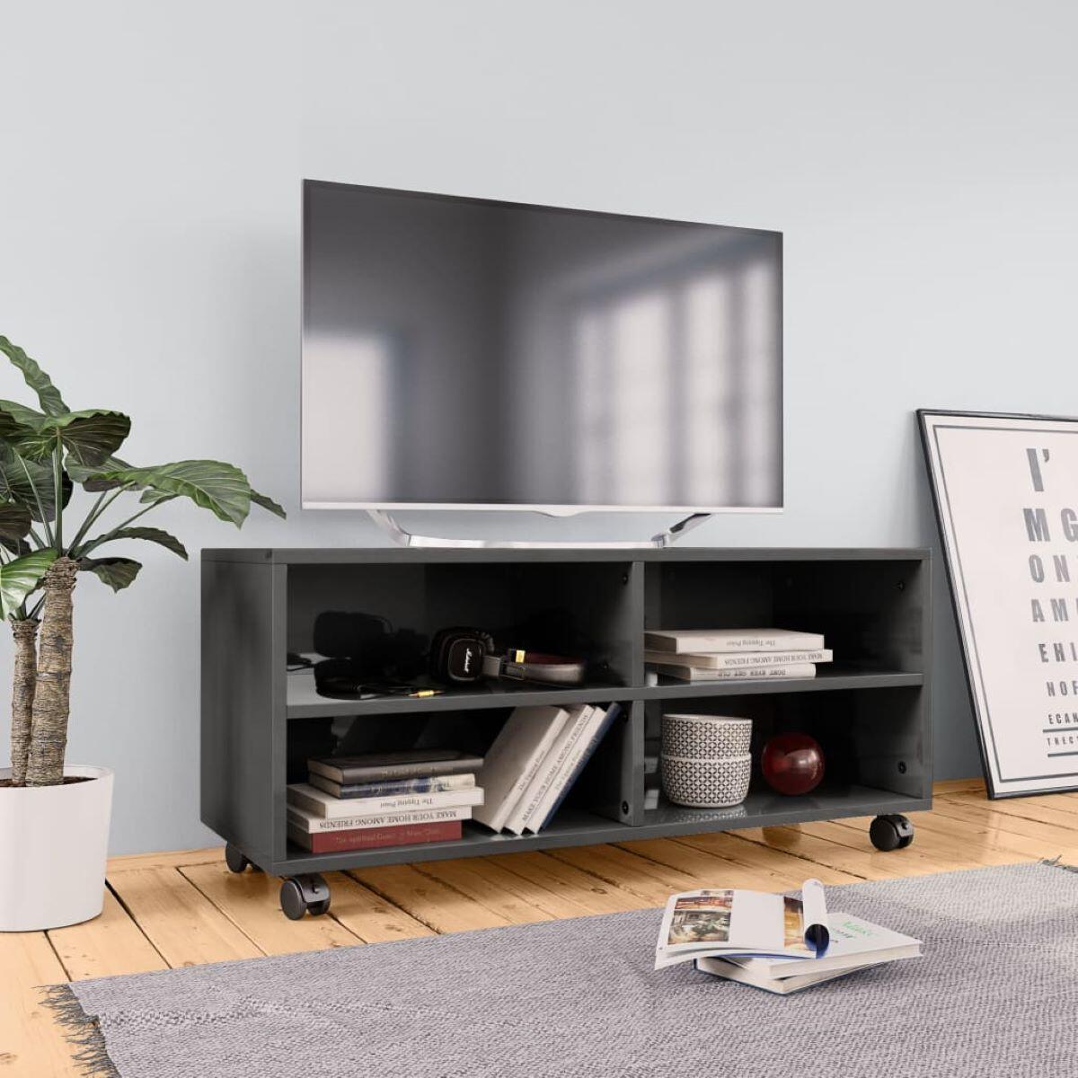 Credenza Lof060 Palazzo Su Ruote Stile Retrò – 120 Cm, Legno E Metallo, 21 Cassetti, Marrone/Argento