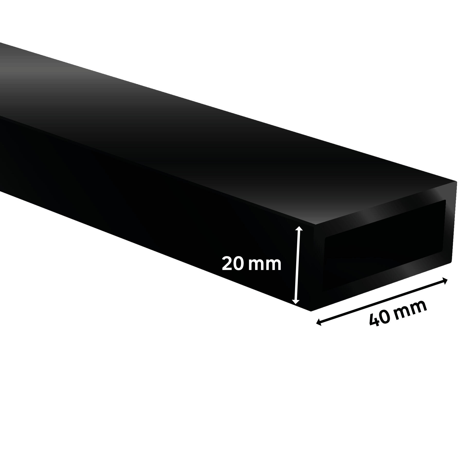 Perfil retangular PRETO MATE 40X20MM 200CM - 4