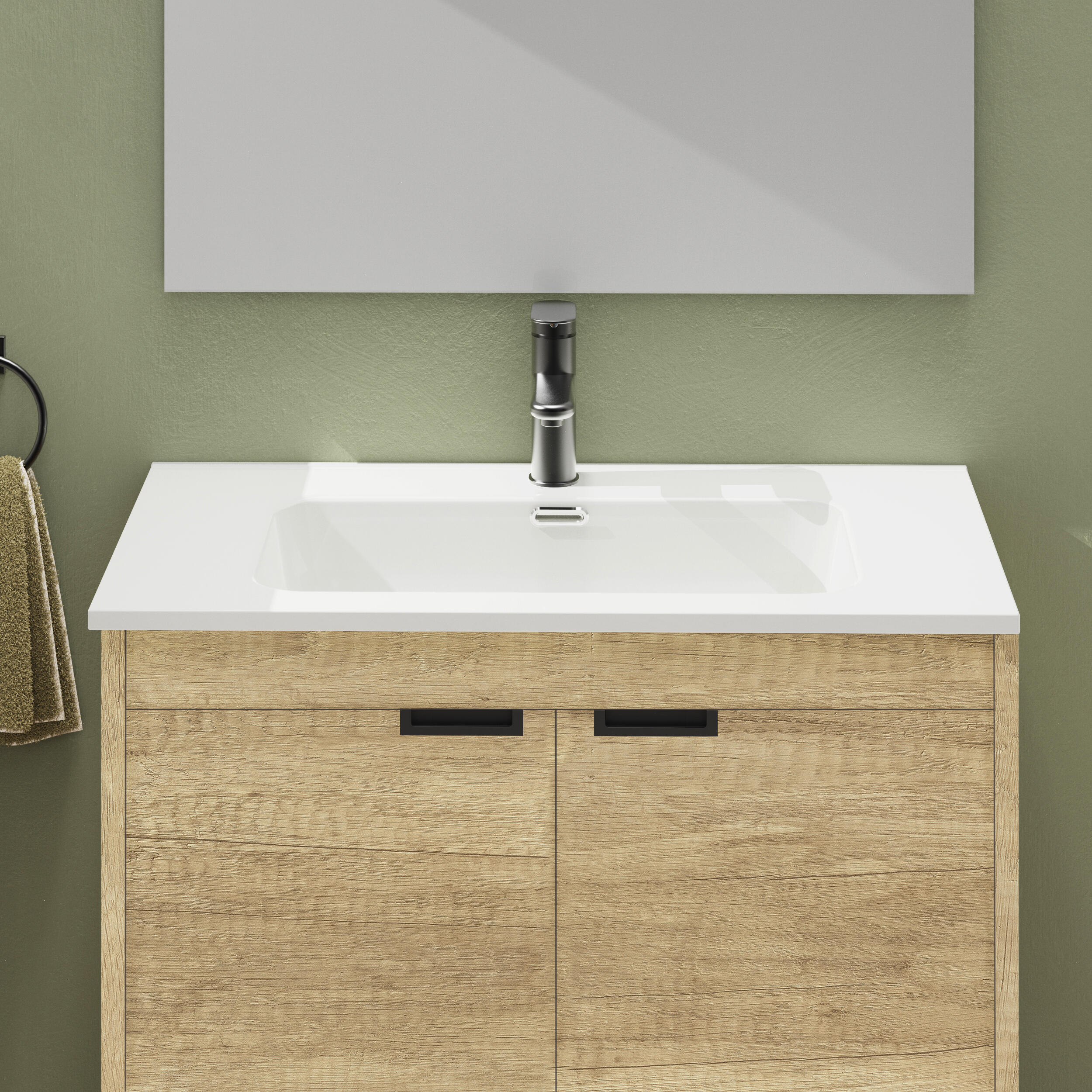 Mueble de baño Carla olmo 80x45 cm (lavabo no incluido) - 4