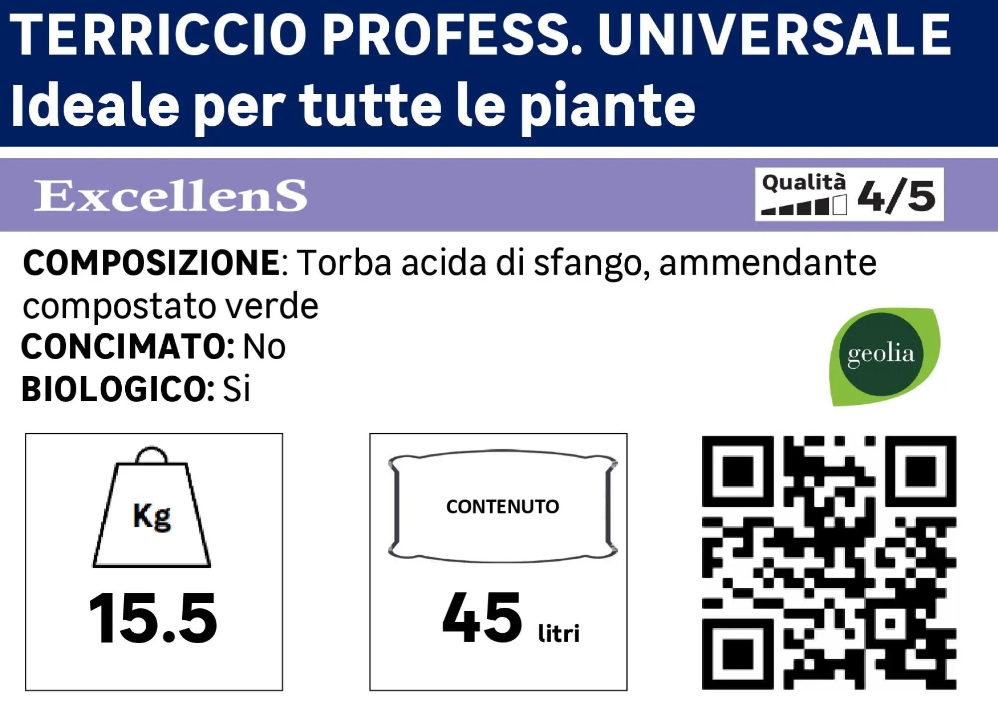 Terriccio GEOLIA universale 45L - 2