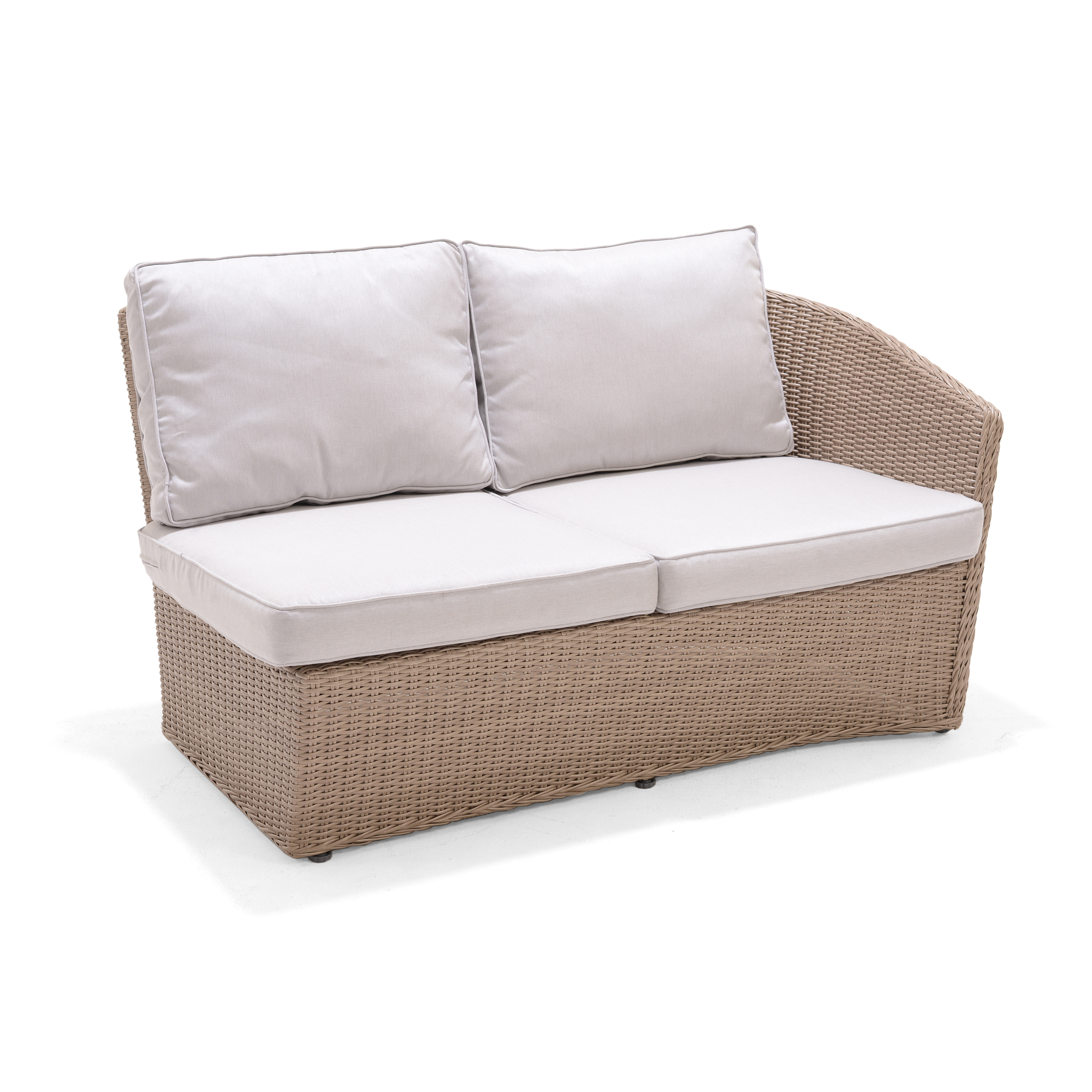 Sofá de jardín 2 plazas con cojín de ratán sintético majuro