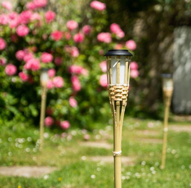 Balise solaire bambou flammes XANLITE - 2