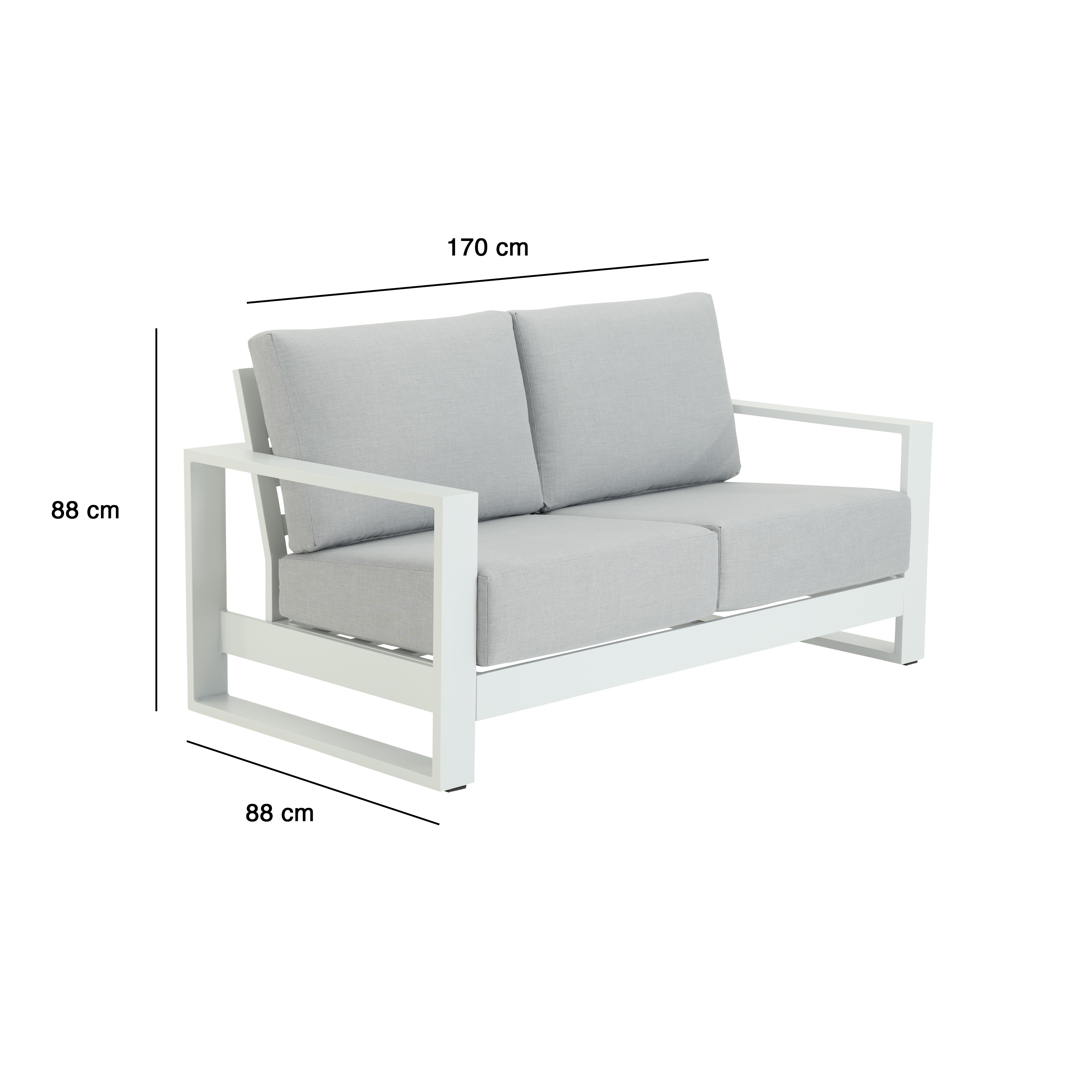 Canapé 2 places en aluminium blanc Athena NATERIAL - 4