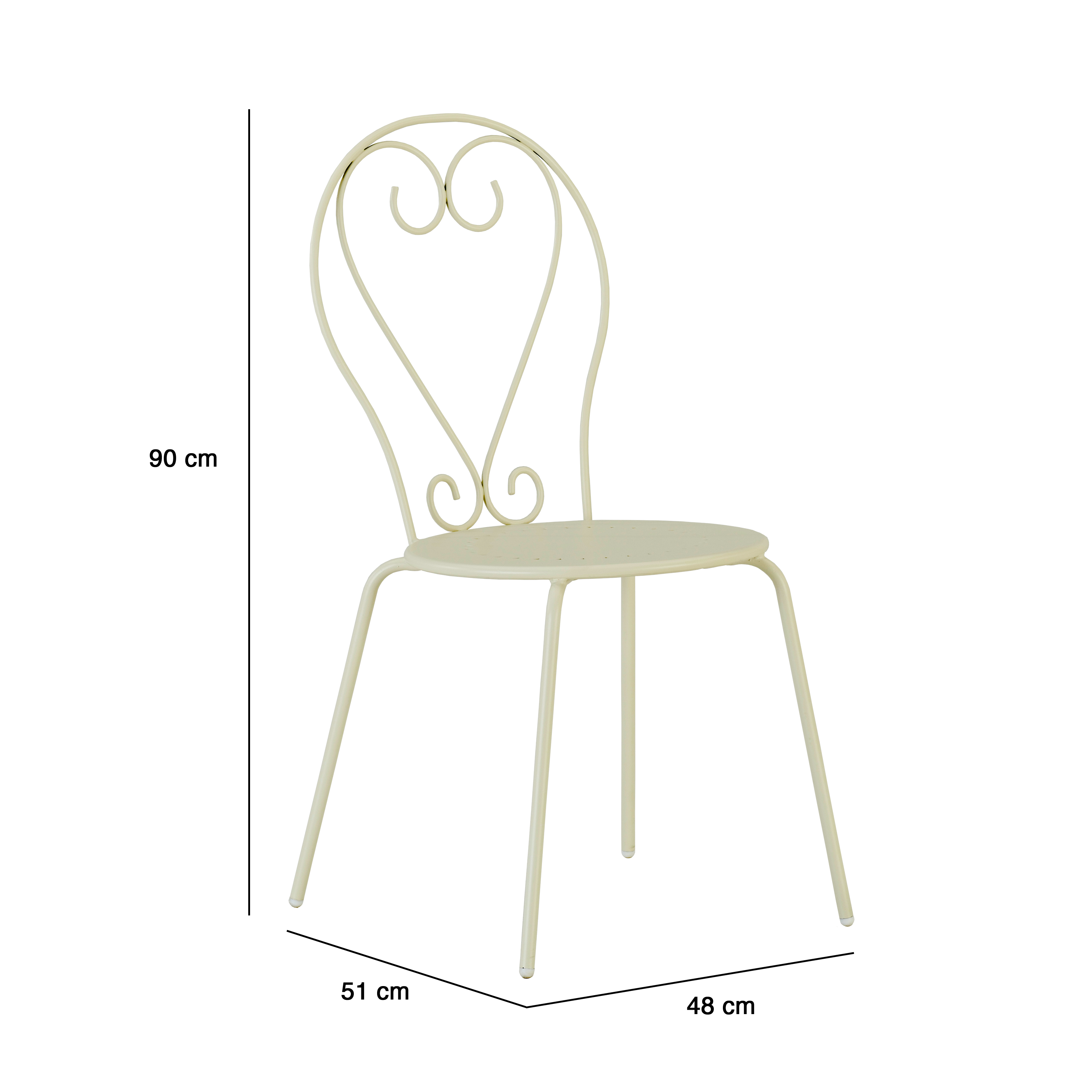 Chaise en acier crème Romeo NATERIAL - 5