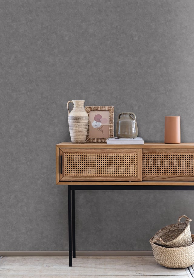 Papier peint intissé Beton 2 uni ardoise