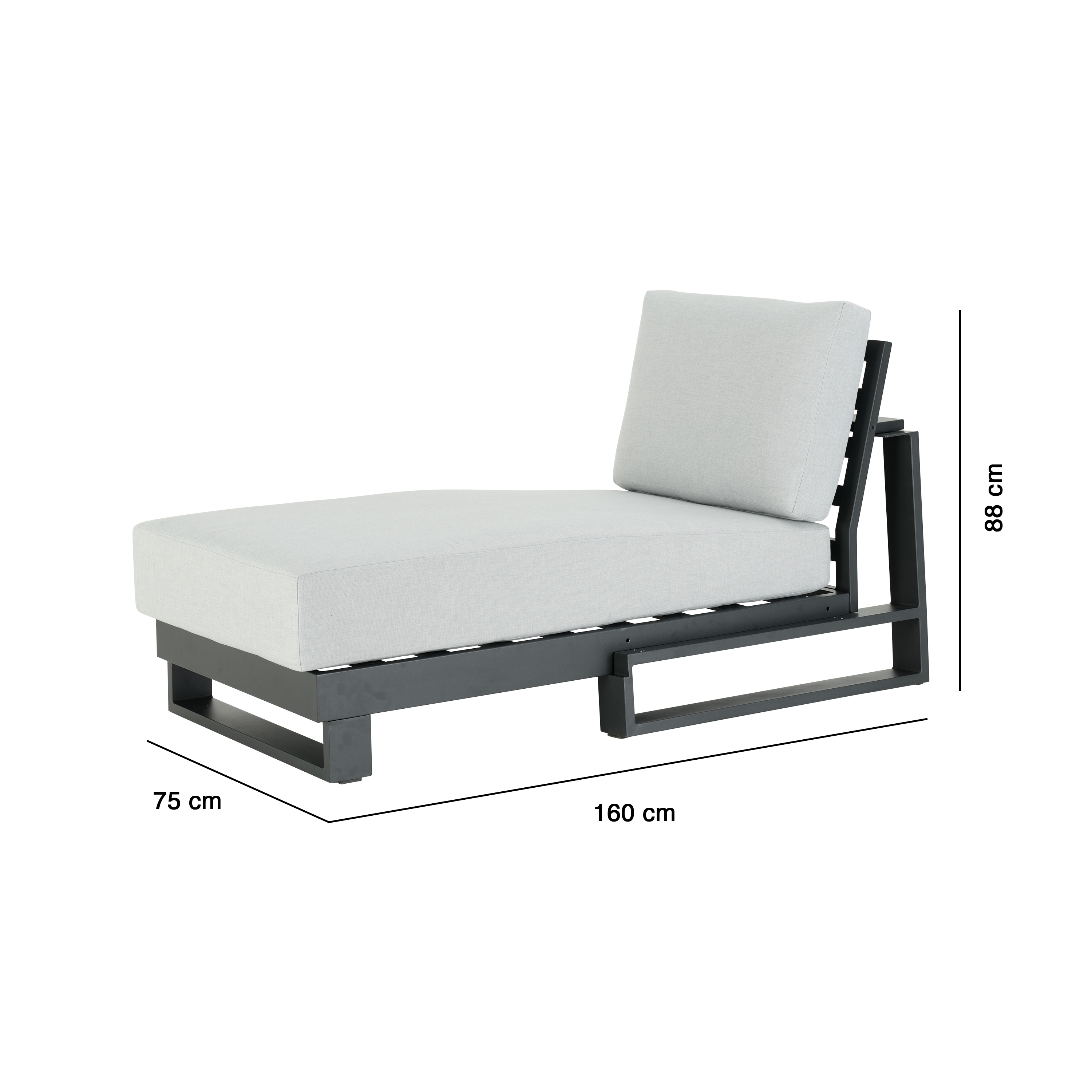 Fauteuil pour corner en aluminium anthracite Athena NATERIAL - 5