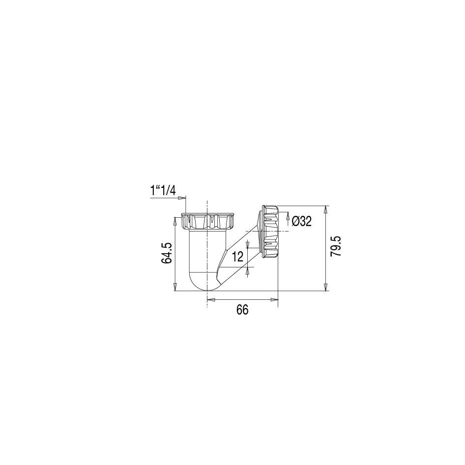 Siphon pour lavabo gain de place, Diam.1