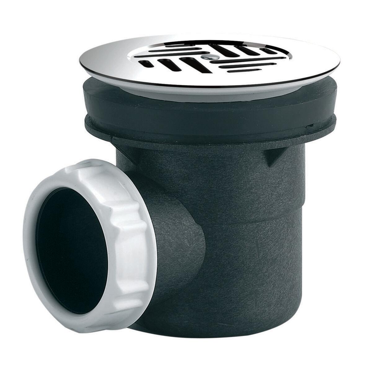 Bonde écoulement libre pour pour bac de douche recyclé, noir, Diam.60 mm, VALENT - 3