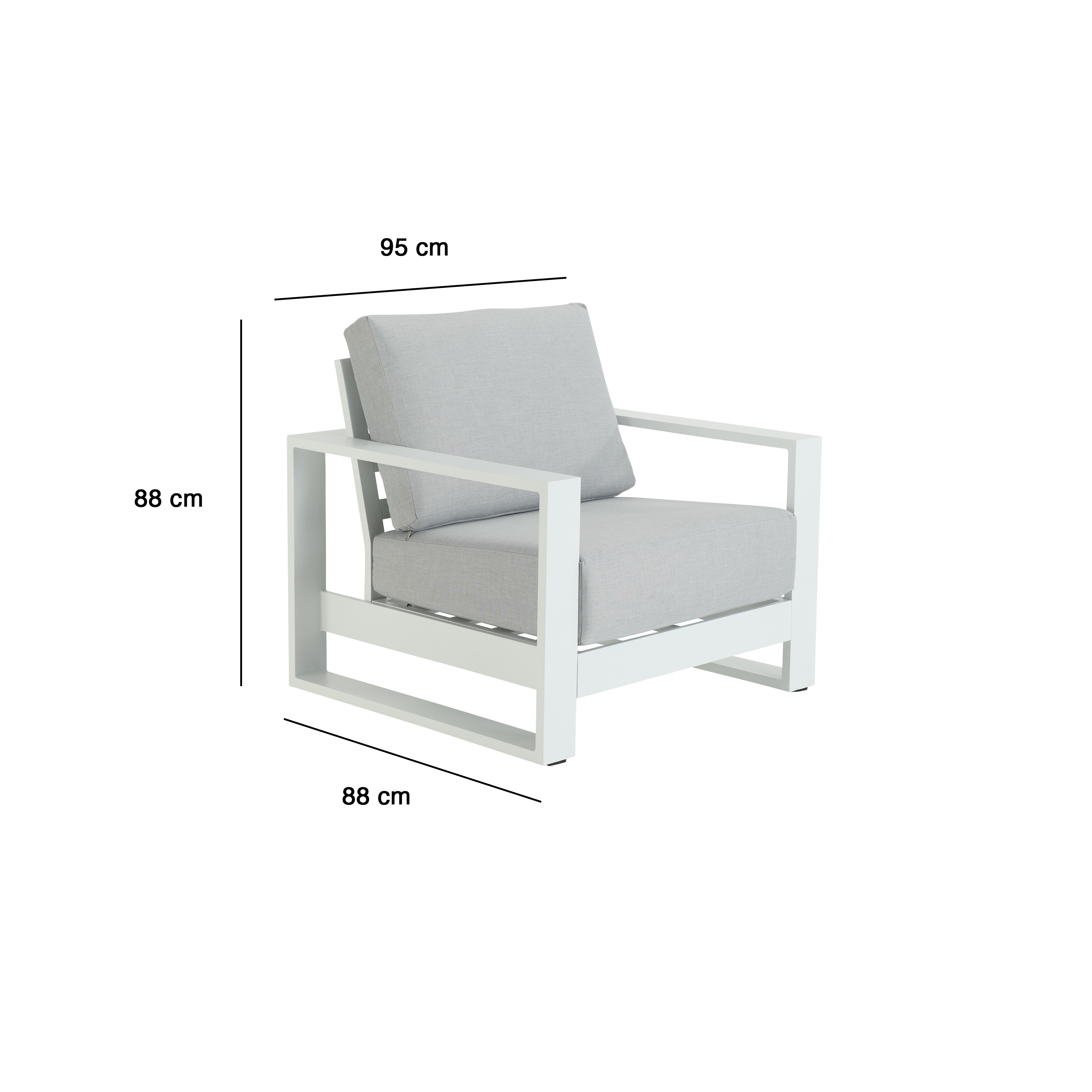 Fauteuil bas en aluminium blanc Athena NATERIAL - 3