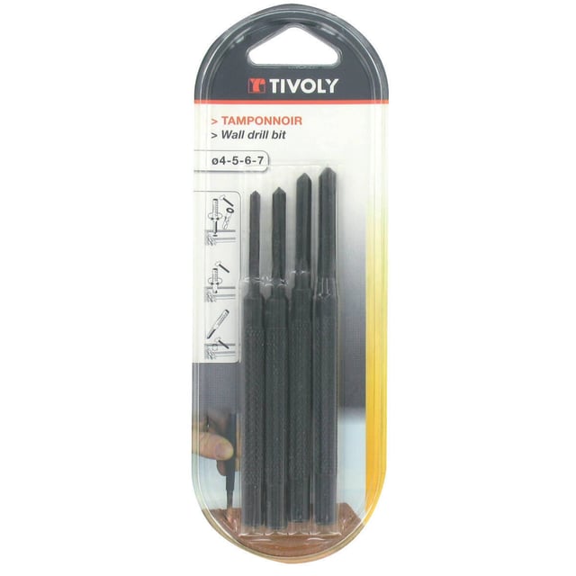 Lot de 4 tamponnoirs, Diam.4, 5, 6 et 7 mm TIVOLY