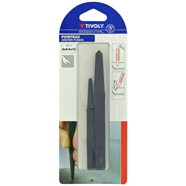 Lot de 2 pointeaux, Diam.8 et 12 mm TIVOLY