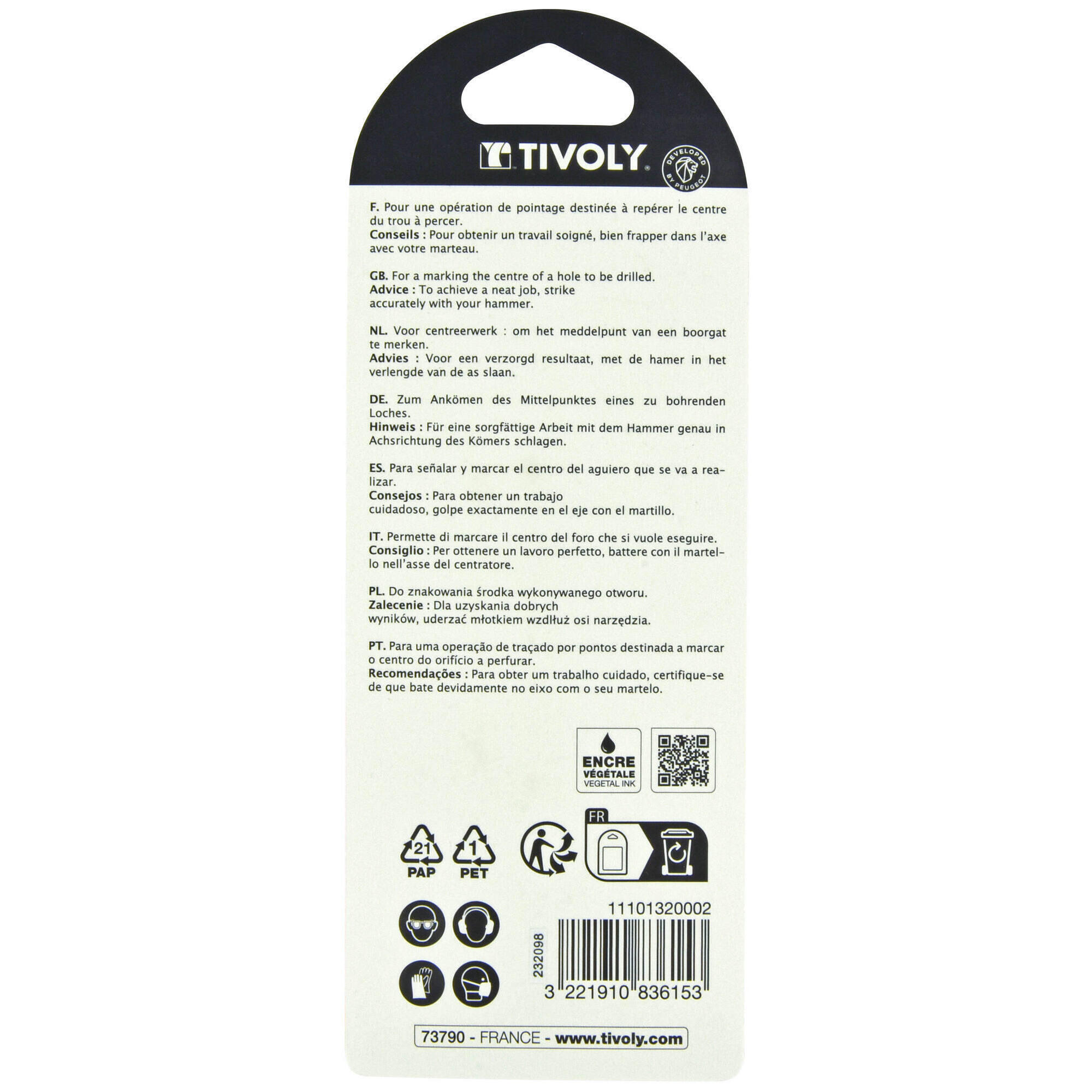 Lot de 2 pointeaux, Diam.9 et 10 mm TIVOLY - 3