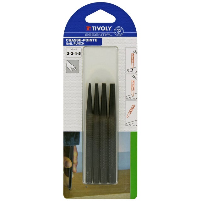 Lot de 4 chasse-pointes, Diam.2, 3, 4 et 5 mm TIVOLY