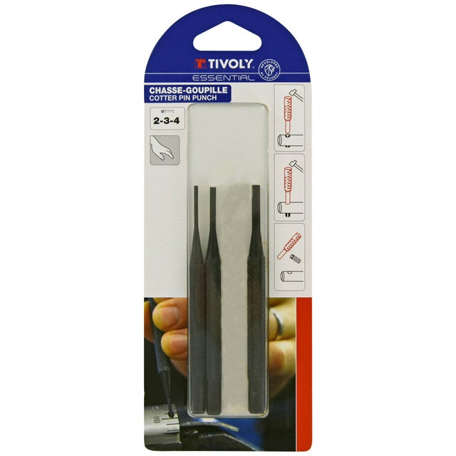 Lot 3 de chasse-goupilles, Diam.2, 3 et 4 mm TIVOLY
