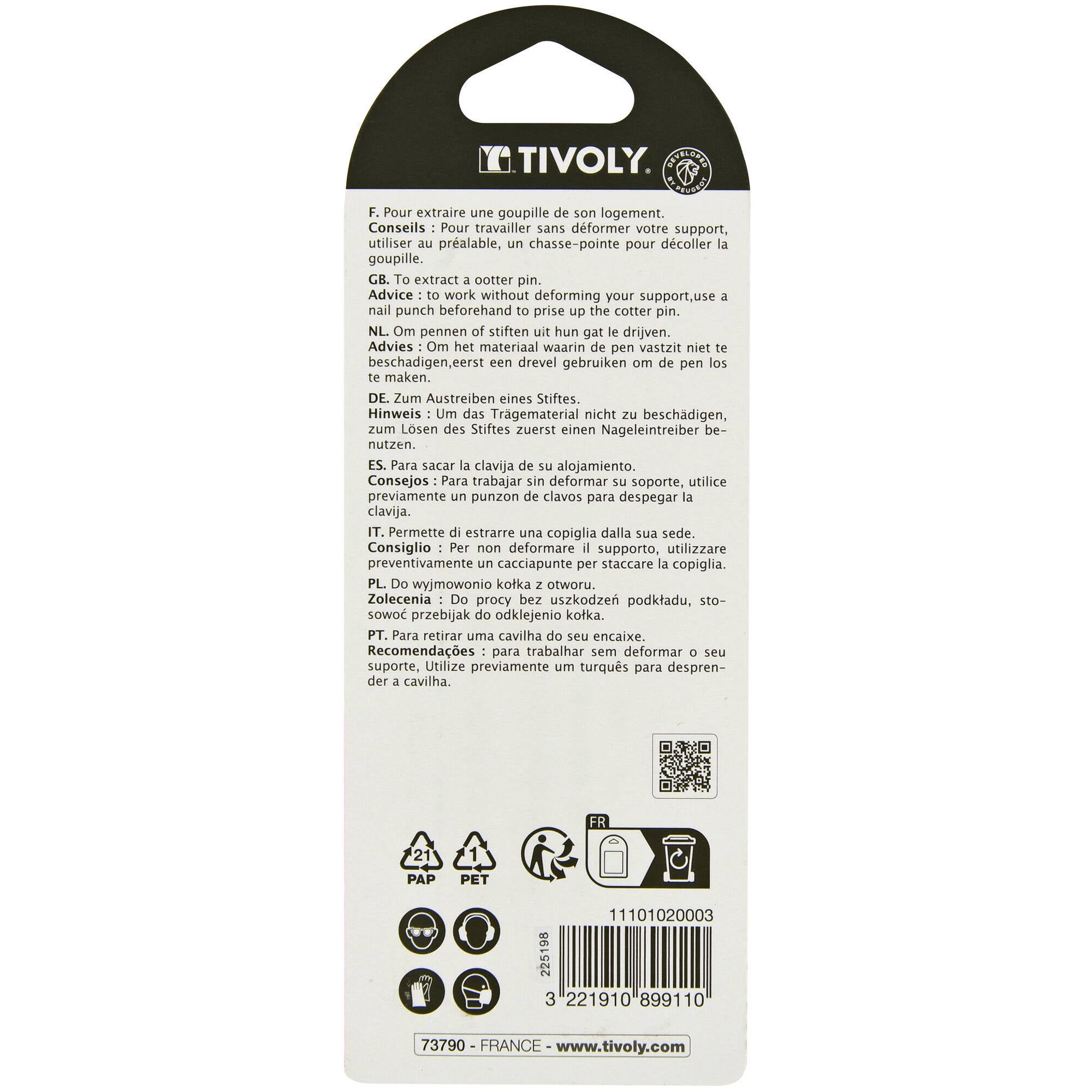 Lot 3 de chasse-goupilles, Diam.5, 6 et 8 mm TIVOLY - 3