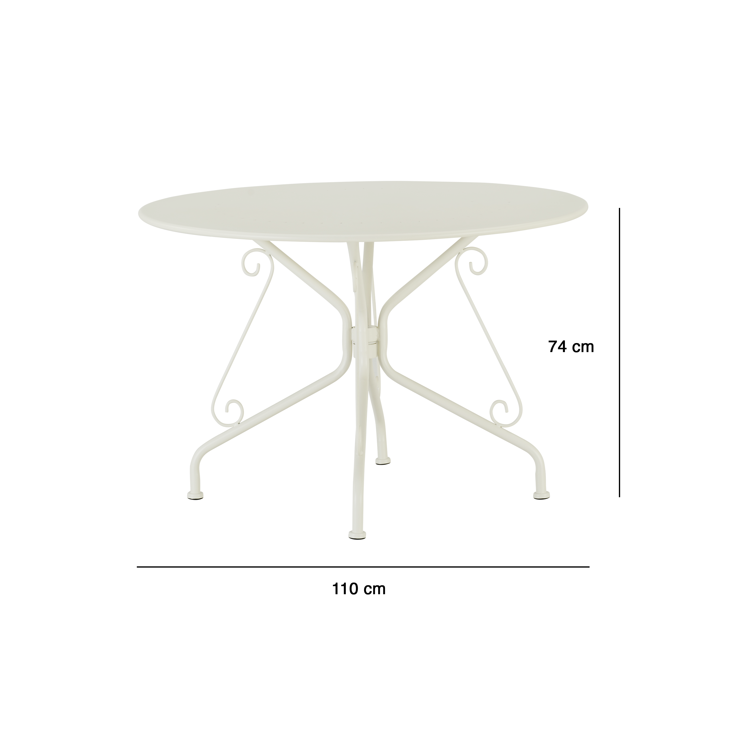 Mesa para jardim redonda 110 cm creme Naterial Romeo - 2