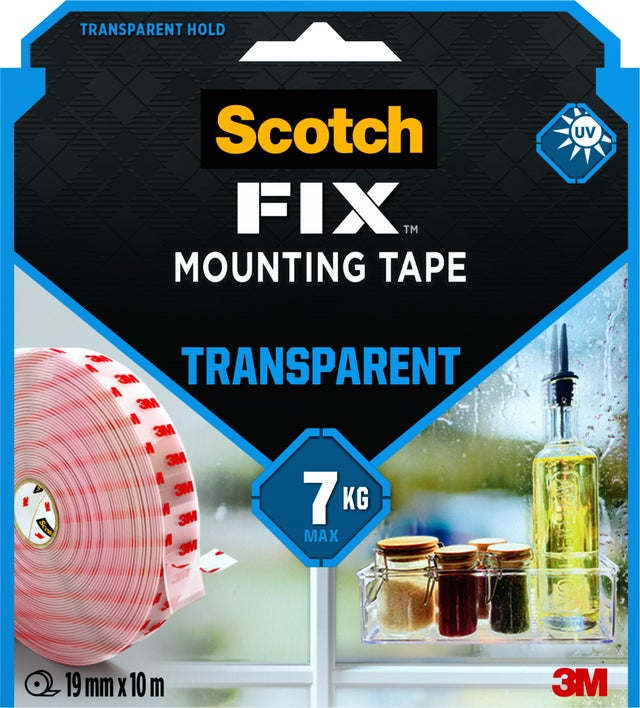 Double face intérieur et extérieur SCOTCH FIX 10m x 19mm transparent