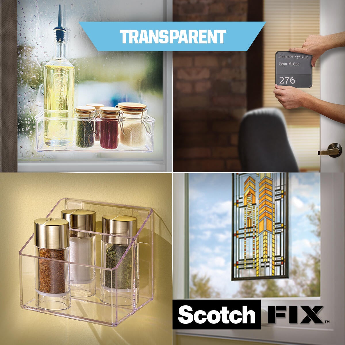 Double face intérieur et extérieur SCOTCH FIX 10m x 19mm transparent - 3