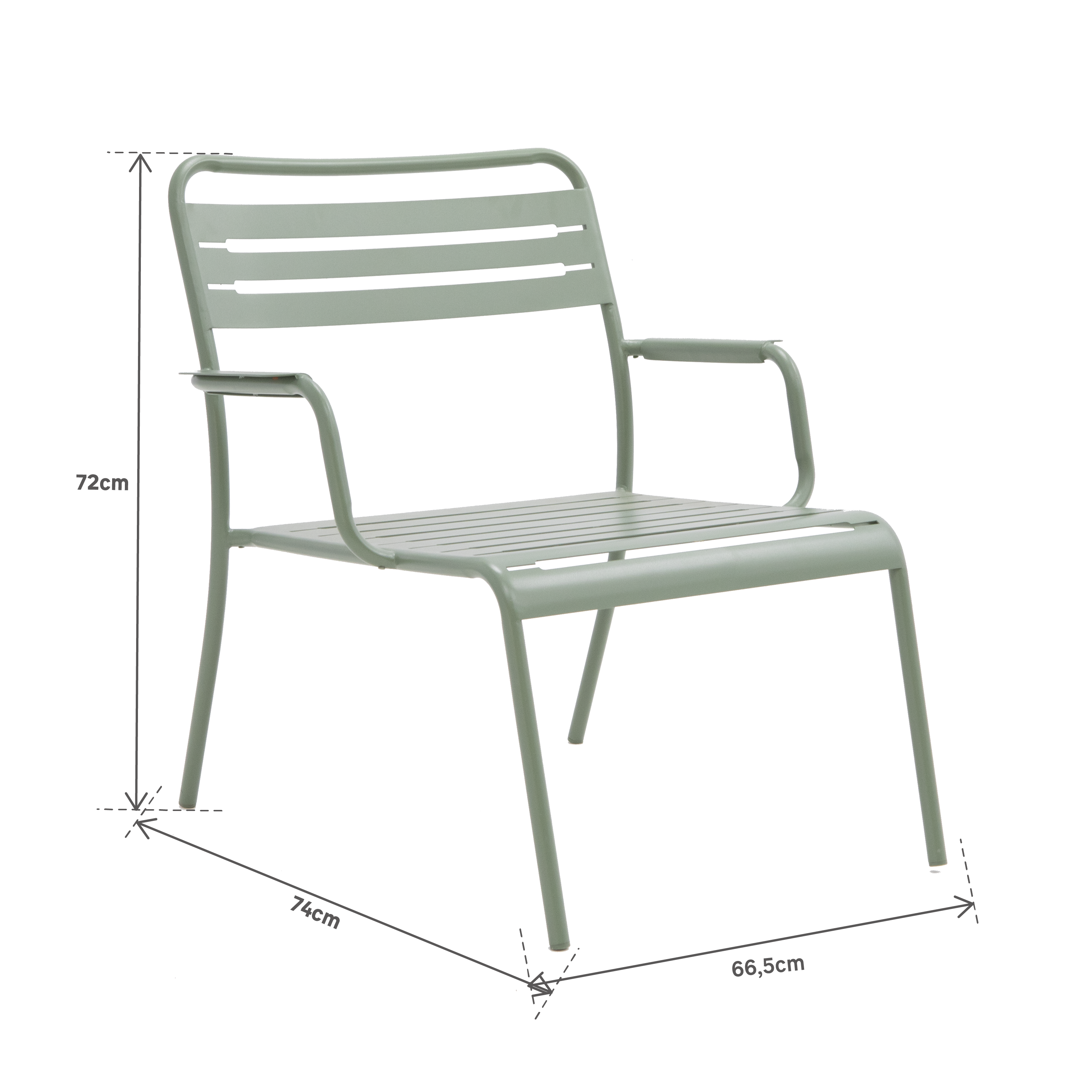 Fotel ogrodowy Cafe II stalowy zielony - 8