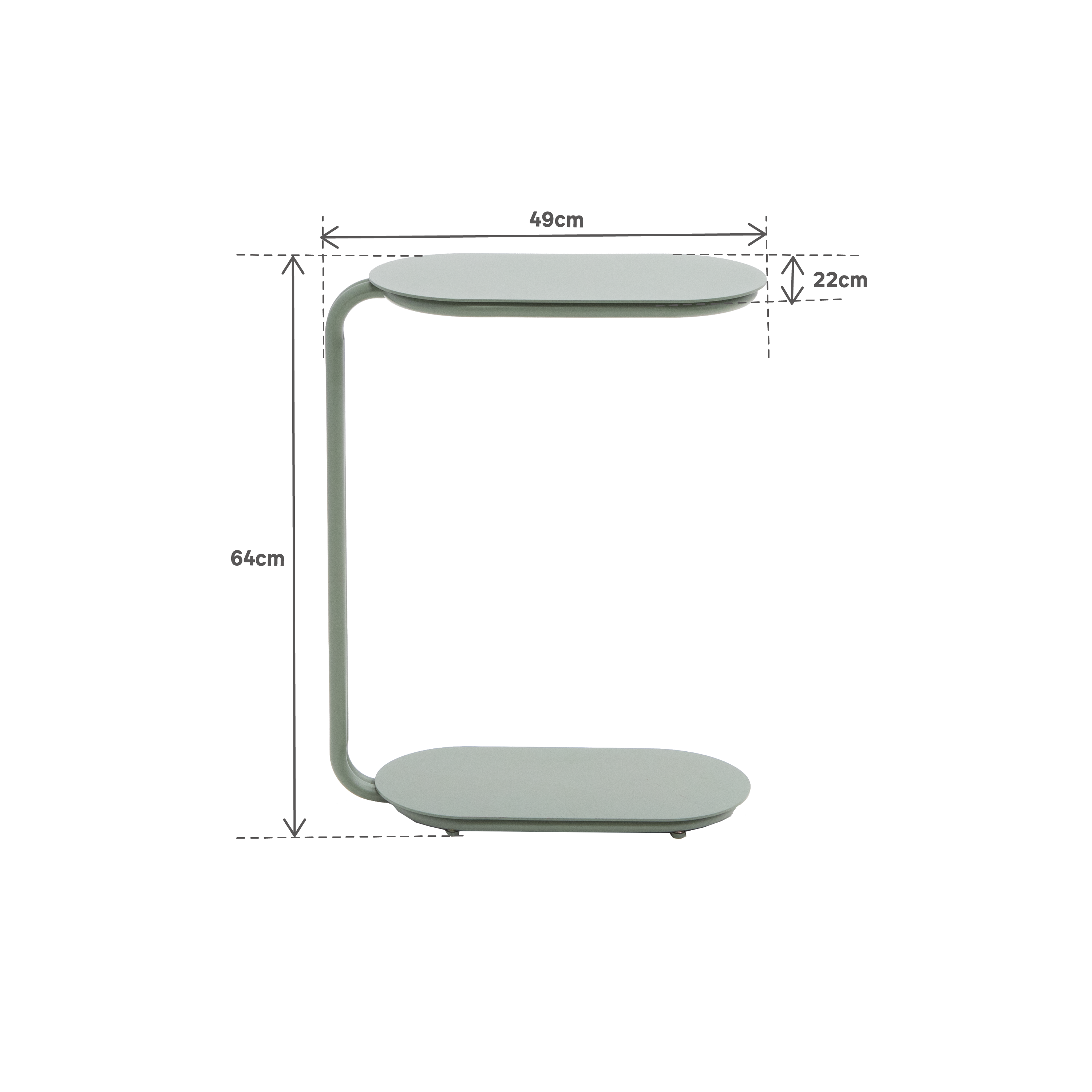 Tabella finale in acciaio con piano in metallo verde 49x22cm - 11
