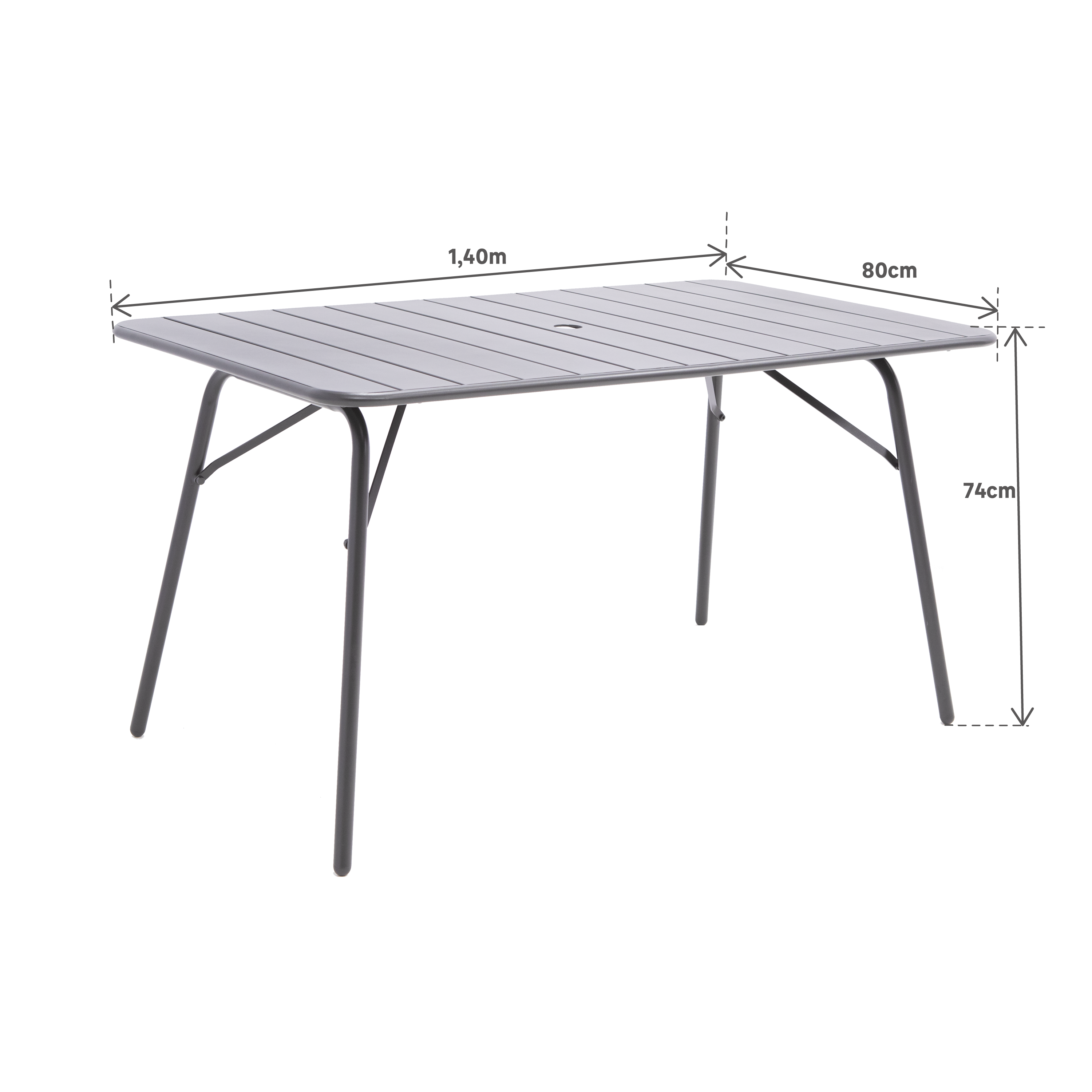 Table de jardin pliante Café en acier anthracite 4 personnes - 5