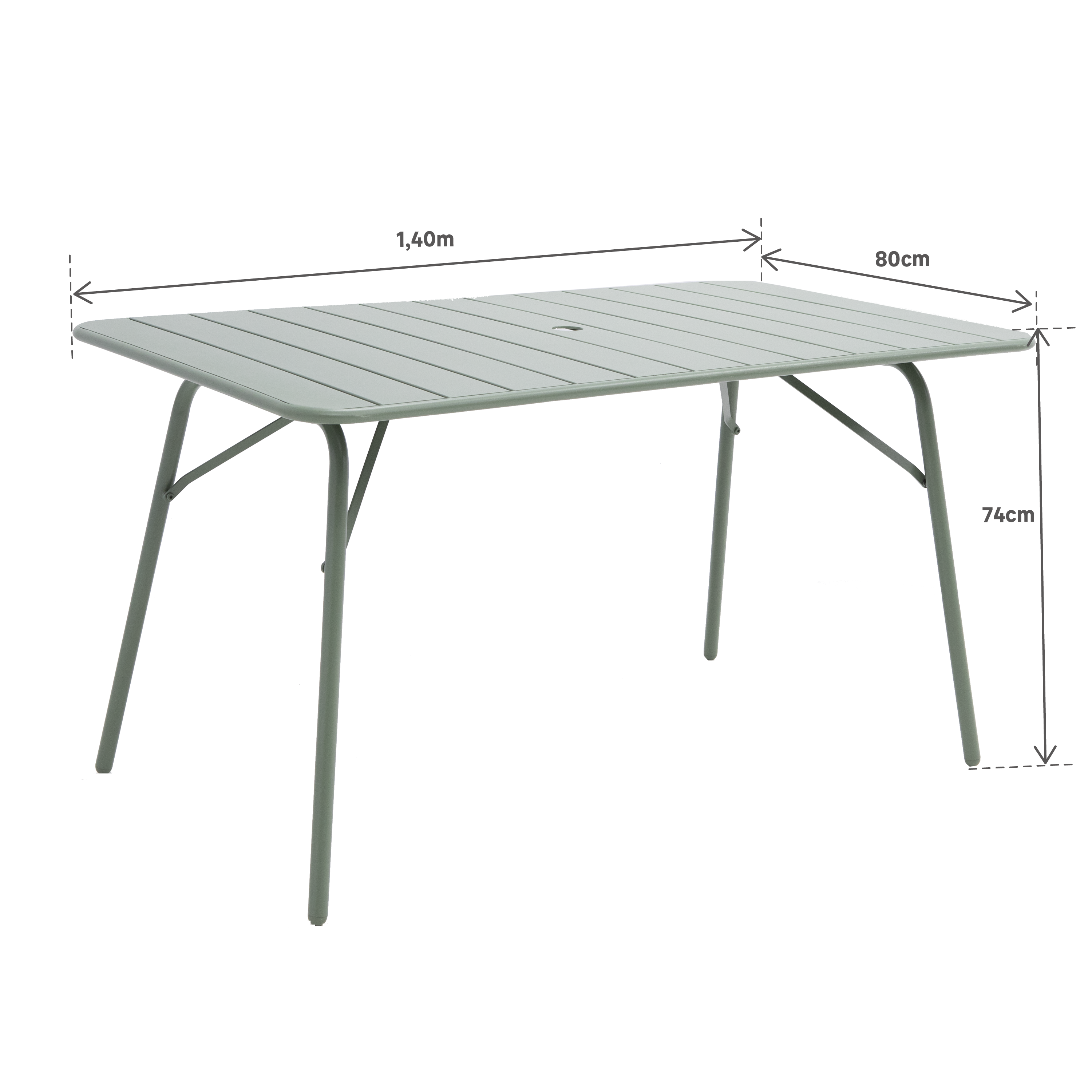 Mesa para jardim 140x80 cm retangular verde - 9