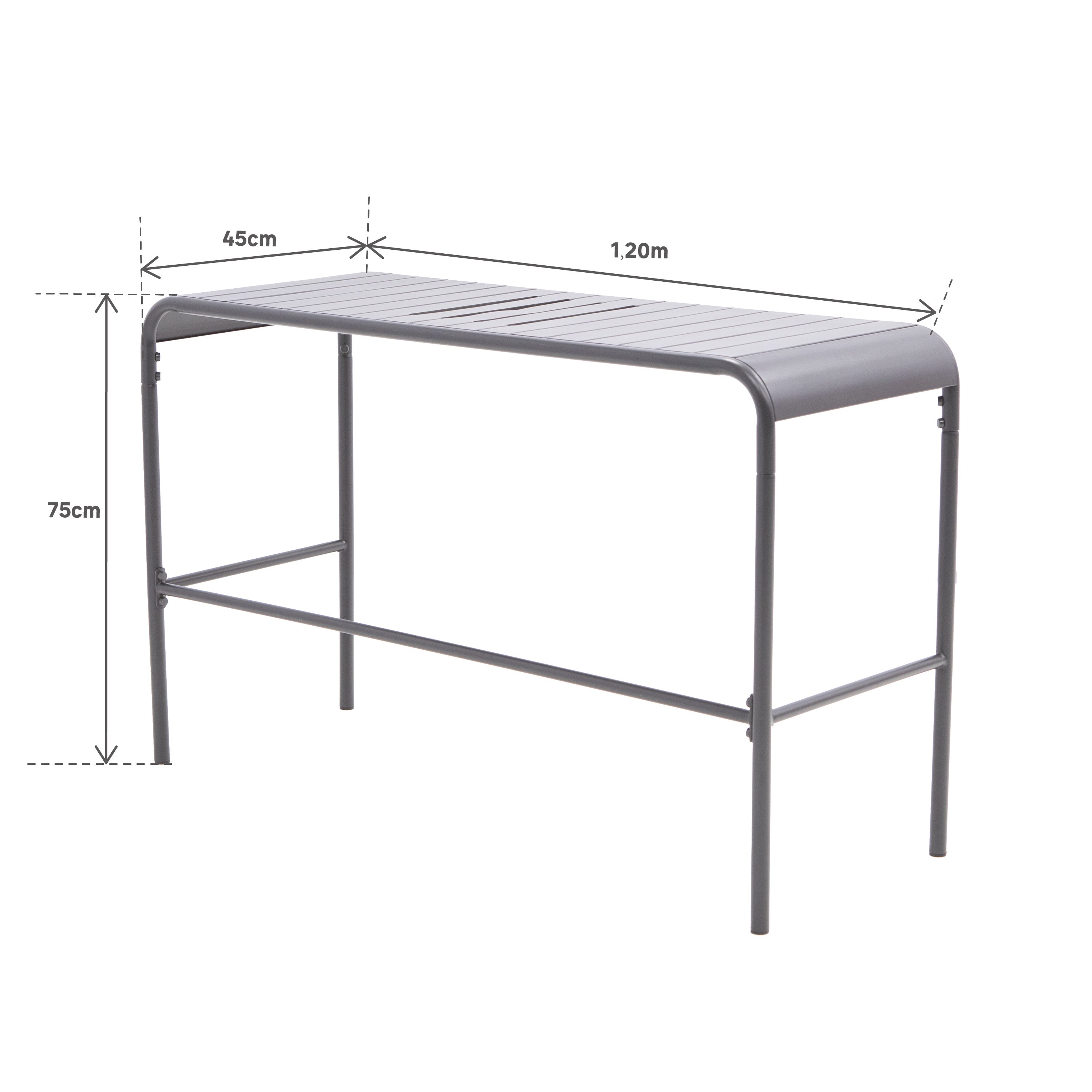 Mesa de refeição para varanda 120x75 cm antracite Cafe II - 9