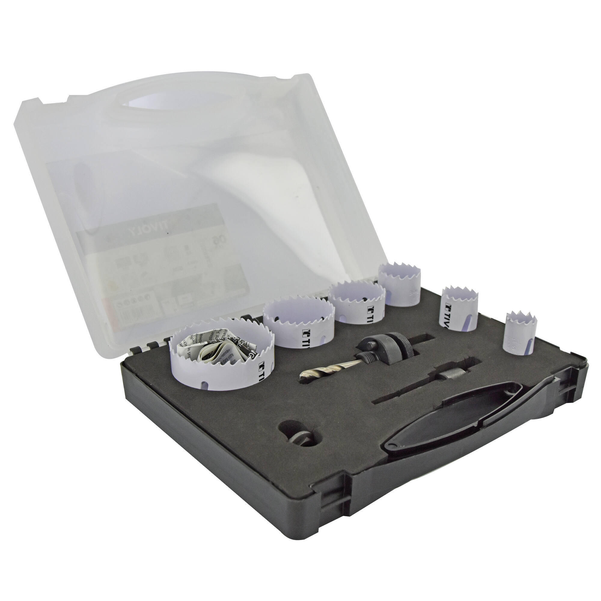 Coffret de 9 pièces scie cloche HSS métal, Diam.22-29-35-44-51-68 mm TIVOLY - 3