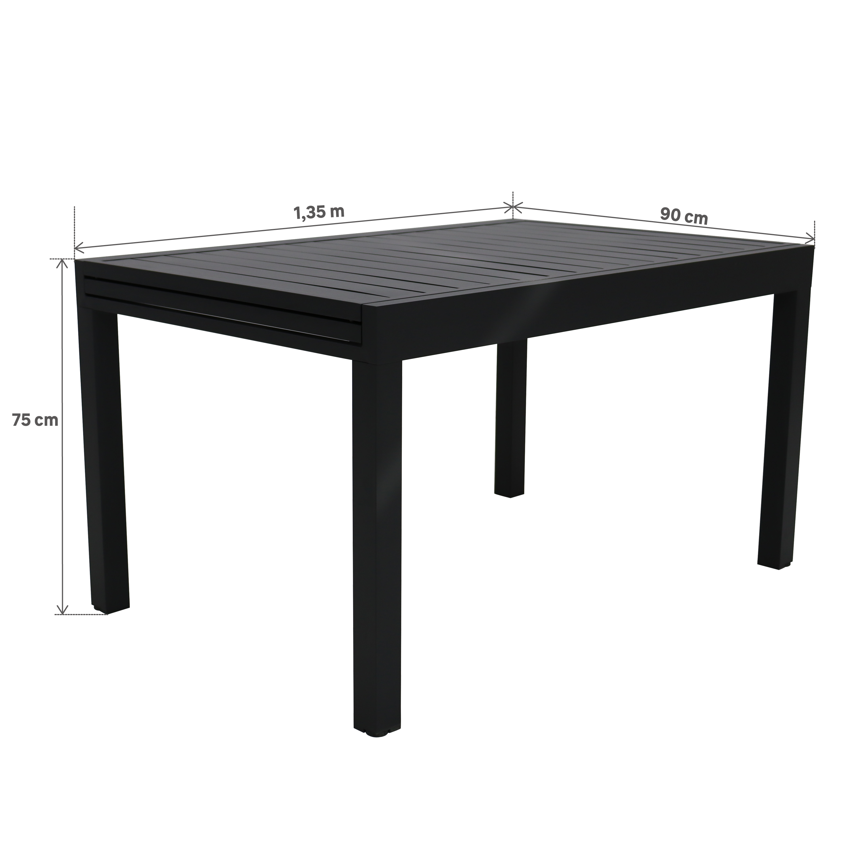 Tavolo da giardino allungabile Lyra II NATERIAL in alluminio grigio per 8 persone 135/270x90cm - 19