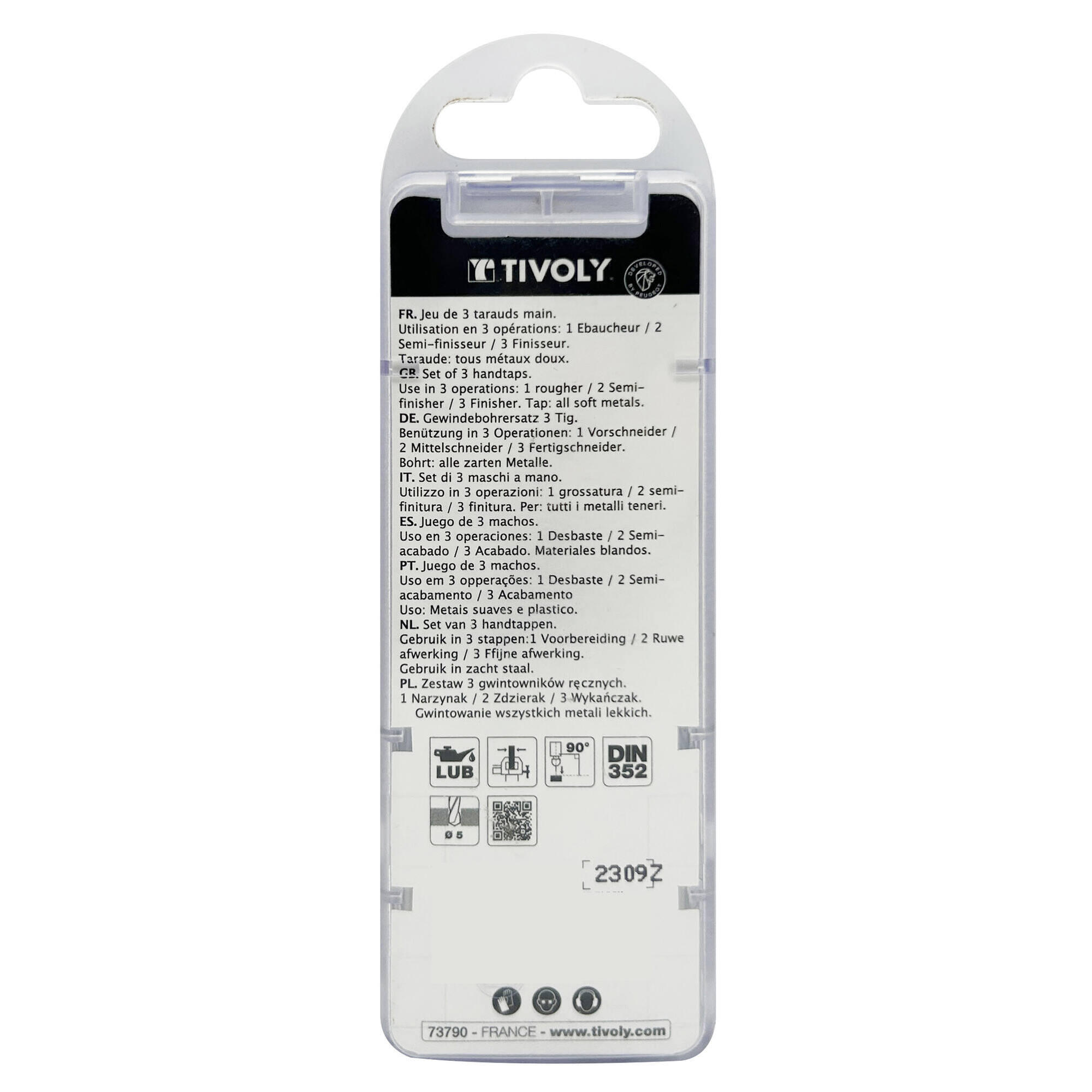 Lot de 3 tarauds métal, Diam.3 mm TIVOLY - 4