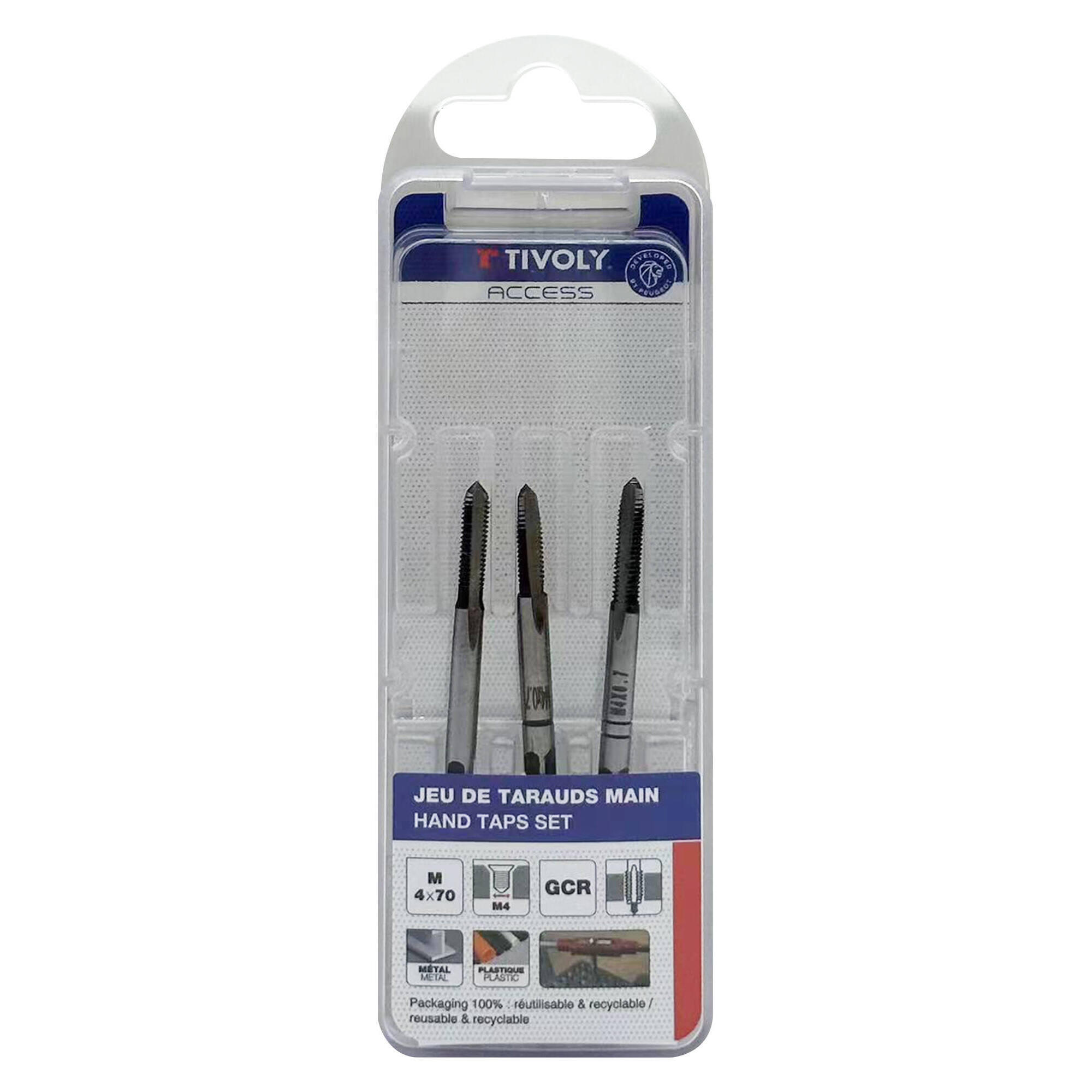 Terraja ó Macho de mano para roscar  TIVOLY de 4x70x53 mm - 6
